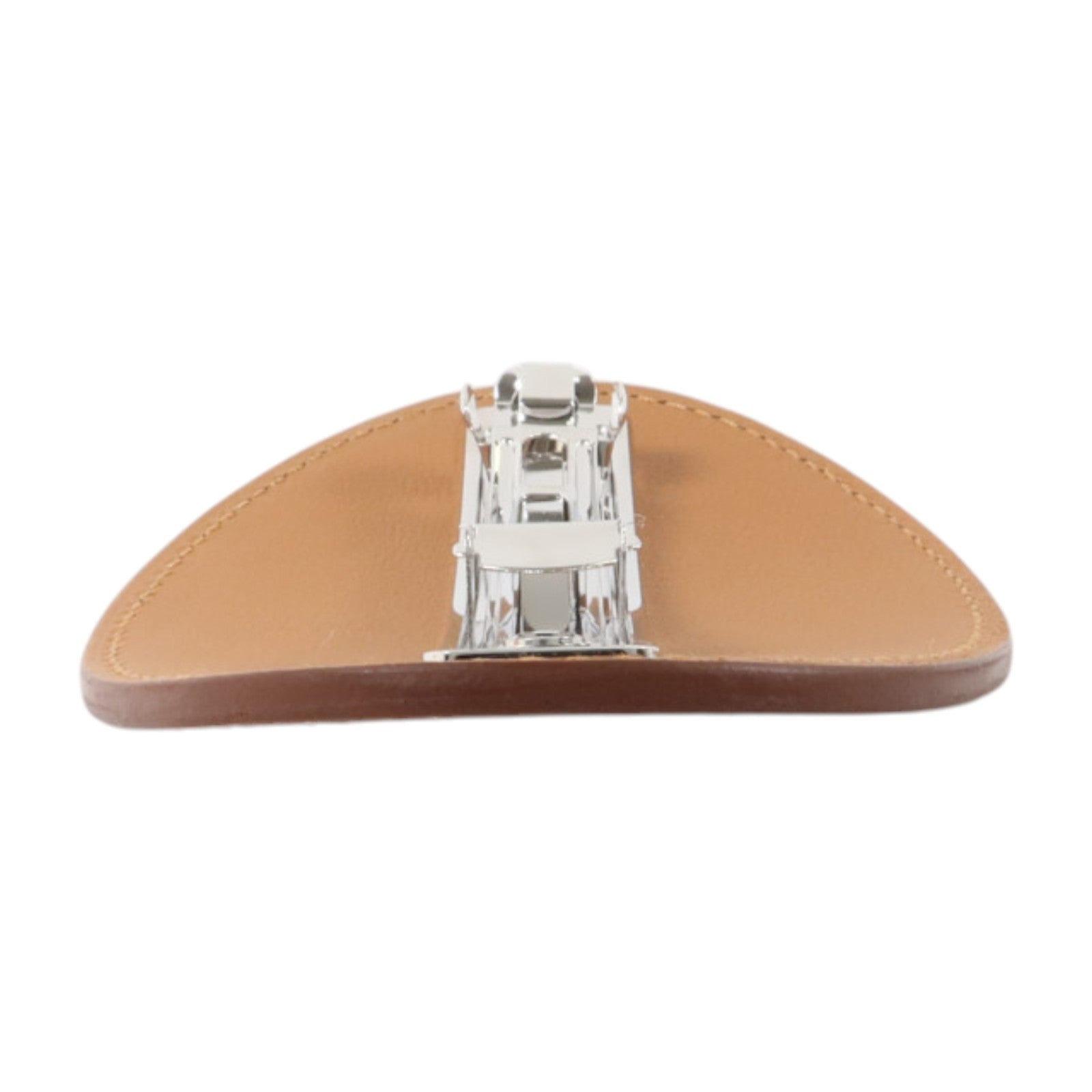 HERMES Swift皮革/金屬Evelyne GM Hair Clip銀扣髮夾Gold