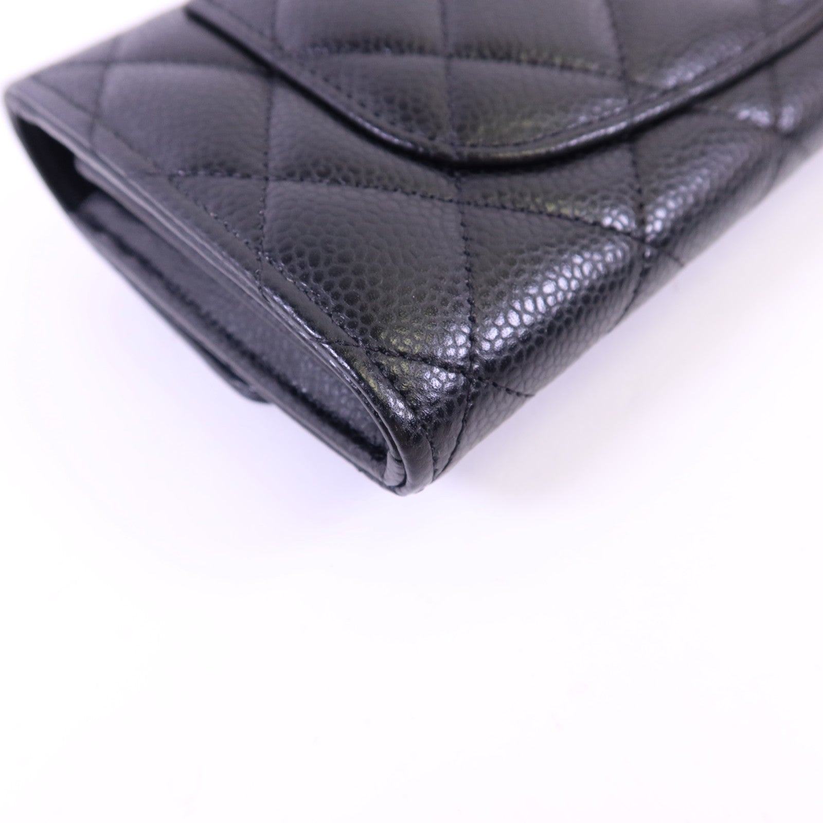 CHANEL 牛皮皮革Long Wallet金扣長錢包