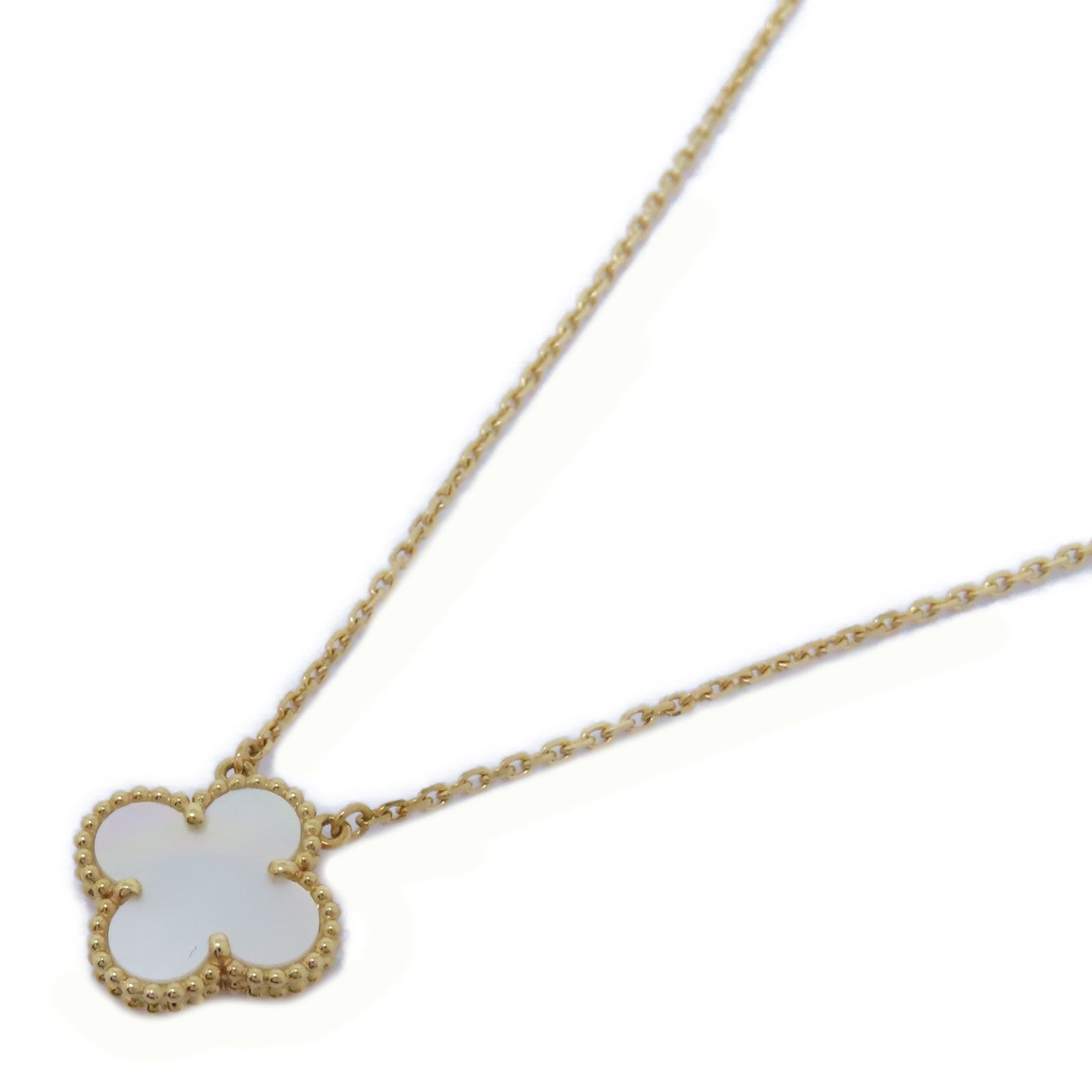 Van Cleef & Arpels 18K玫瑰金Vintage Alhambra Mother of Pearl Necklace珍珠母貝項鍊貝殻色
