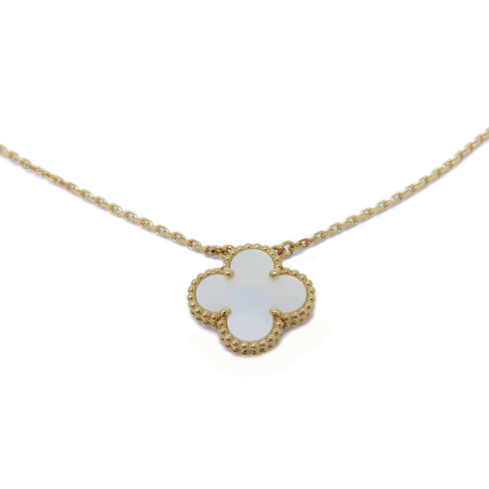 Van Cleef & Arpels 18K玫瑰金Vintage Alhambra Mother of Pearl Necklace珍珠母貝項鍊貝殻色