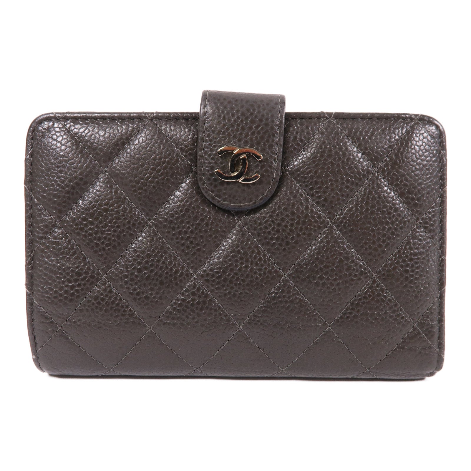 CHANEL 牛皮皮革Wallet銀扣錢包