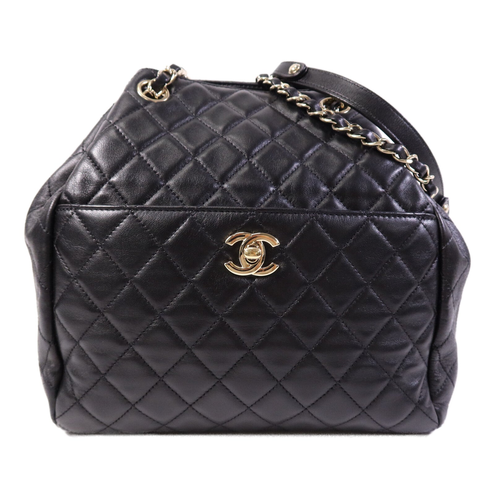 CHANEL 羊皮皮革Chain Shoulder Bag金扣鏈帶肩背袋
