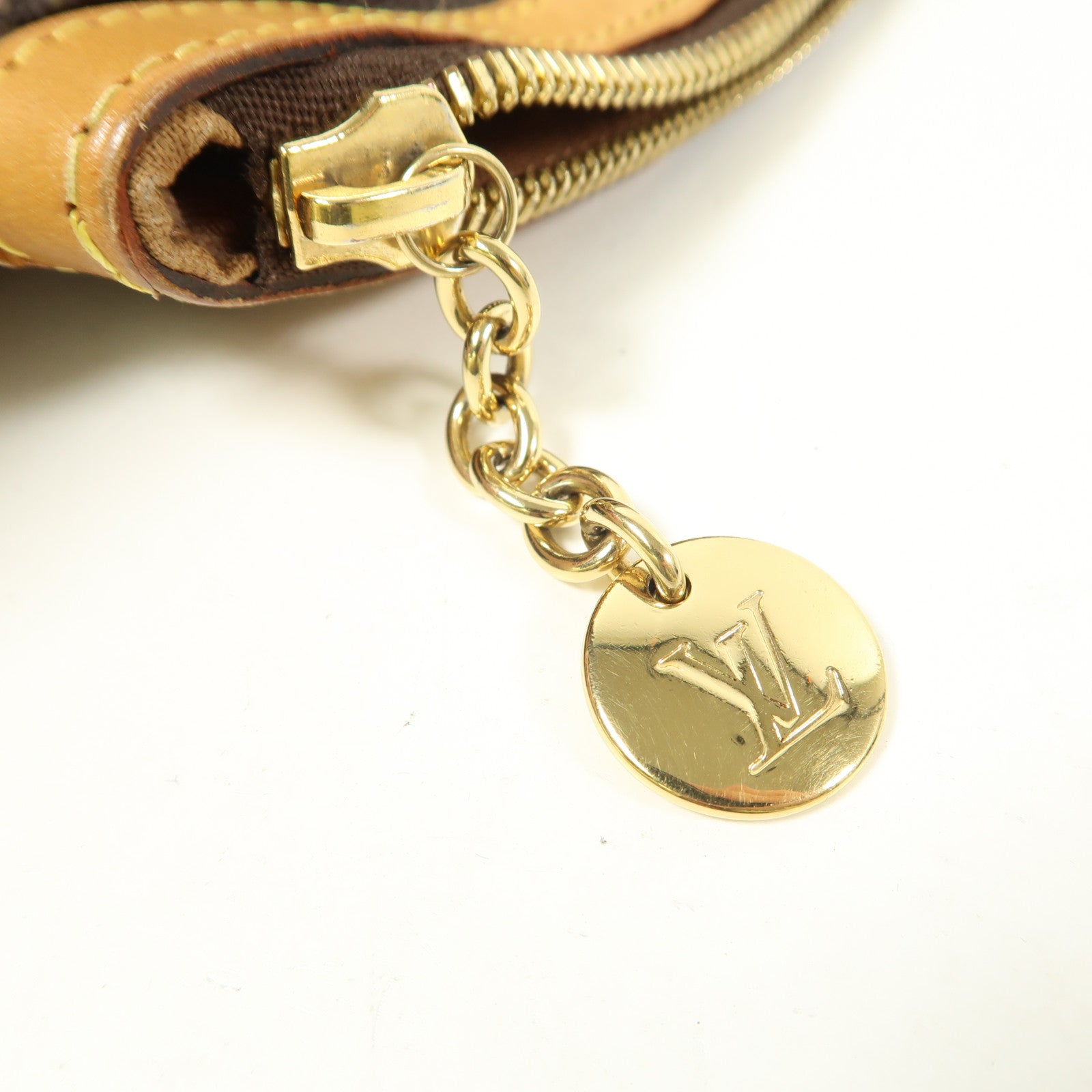 LOUIS VUITTON Monogram Tivoli PM金扣手挽袋棕色