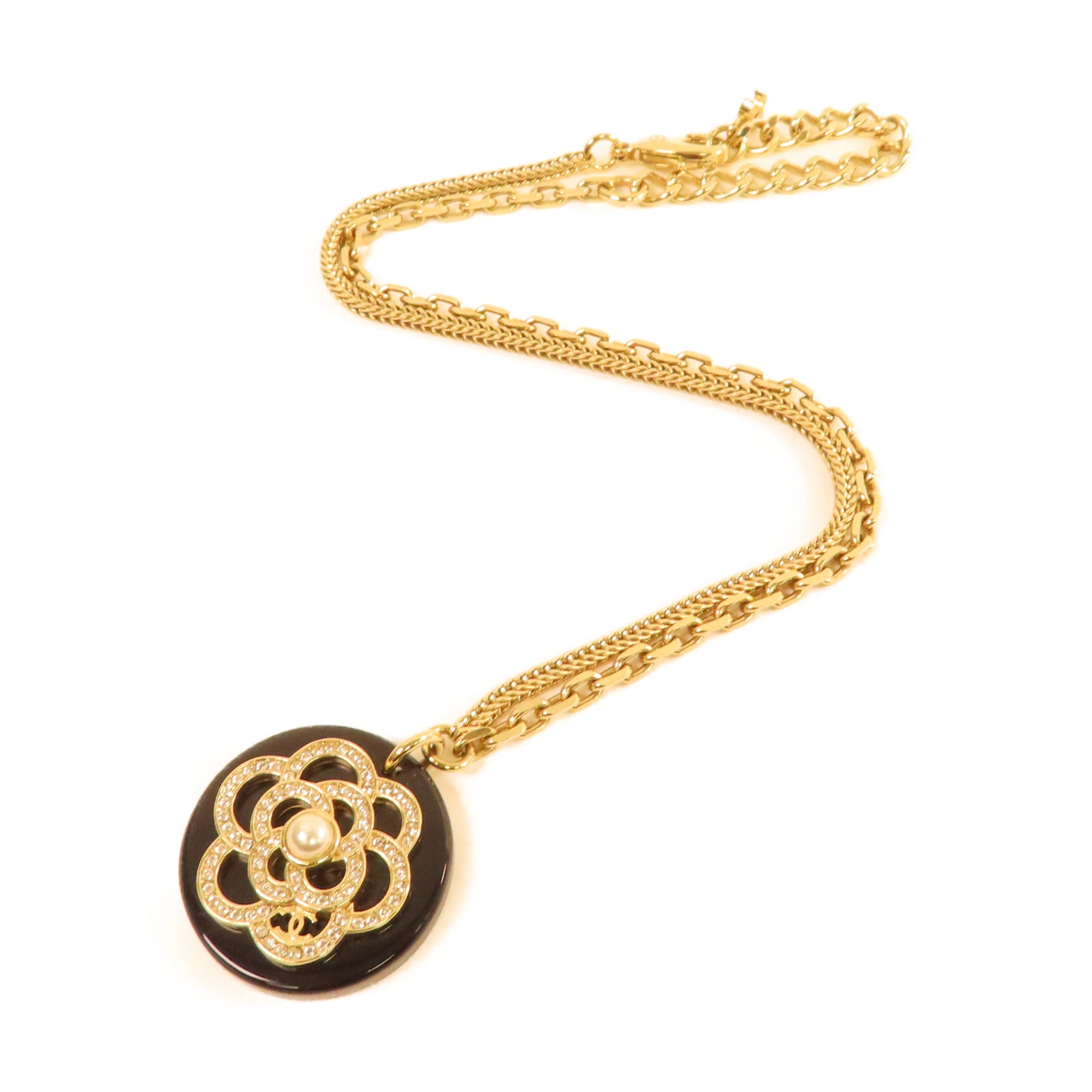 CHANEL 【激減優惠】金屬/仿珍珠/PVC Necklace項鏈黑色/金色