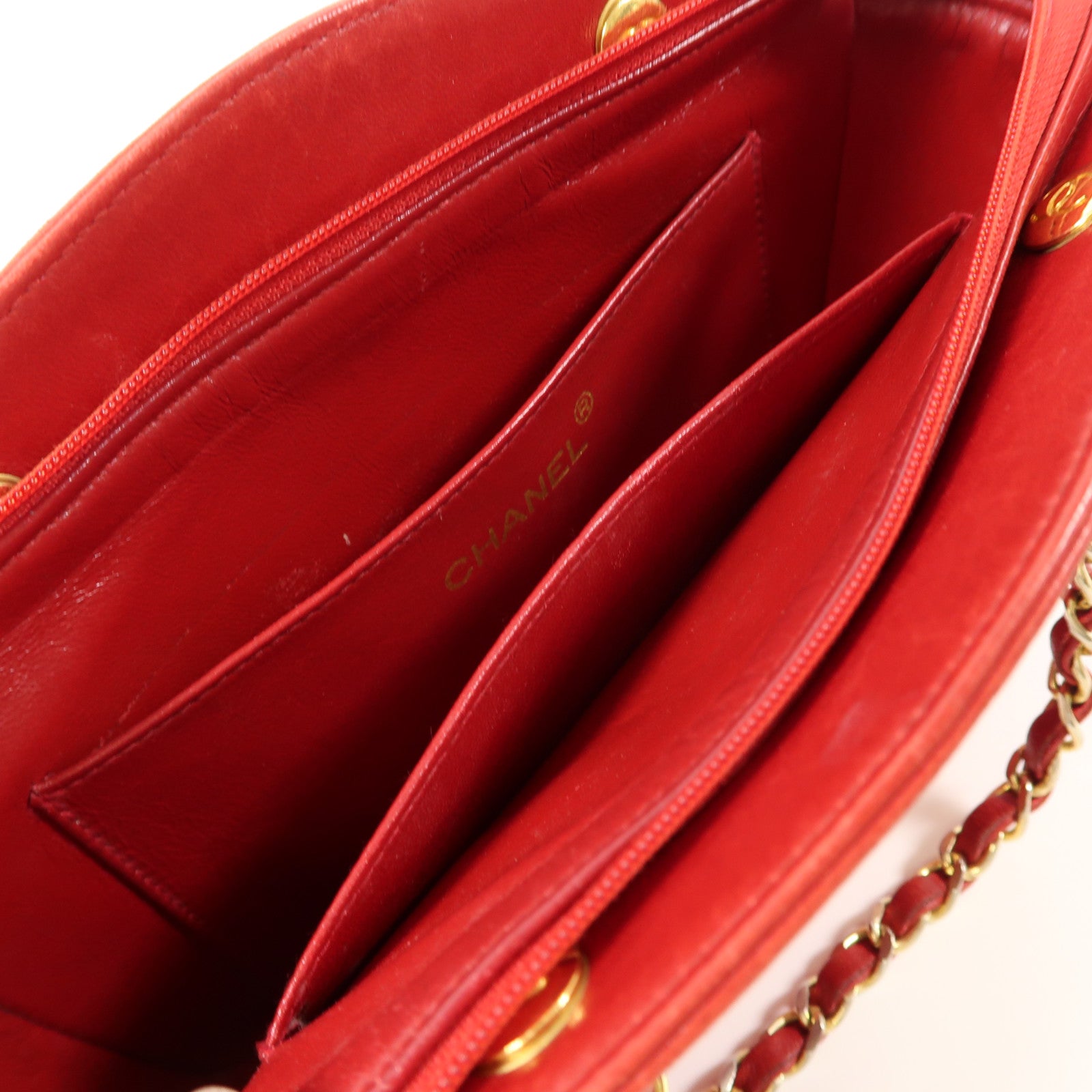 CHANEL 皮革Vintage Chain Shoulder金扣鏈帶肩背袋