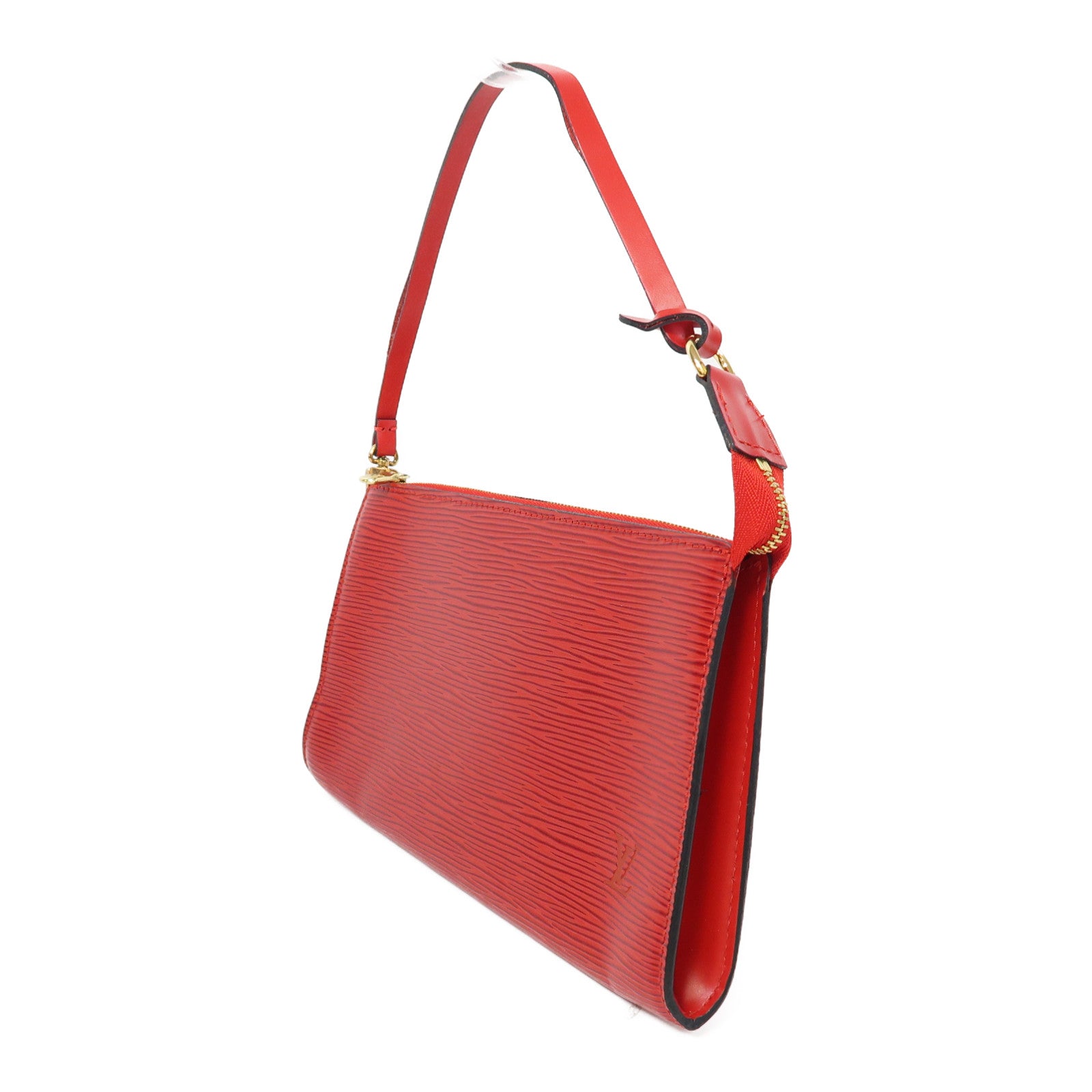 LOUIS VUITTON Epi Pochette Accessories金扣手拿包紅色