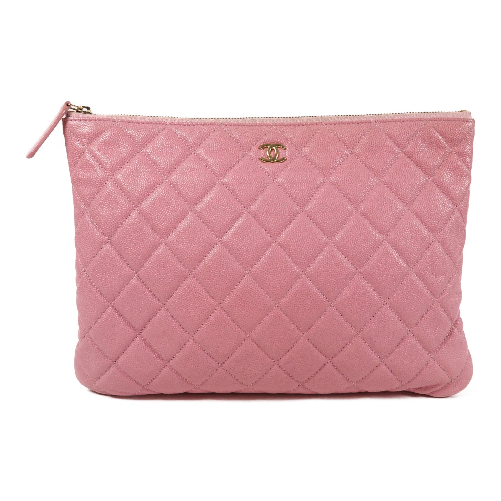 CHANEL 牛皮皮革Pouch金扣手拿包