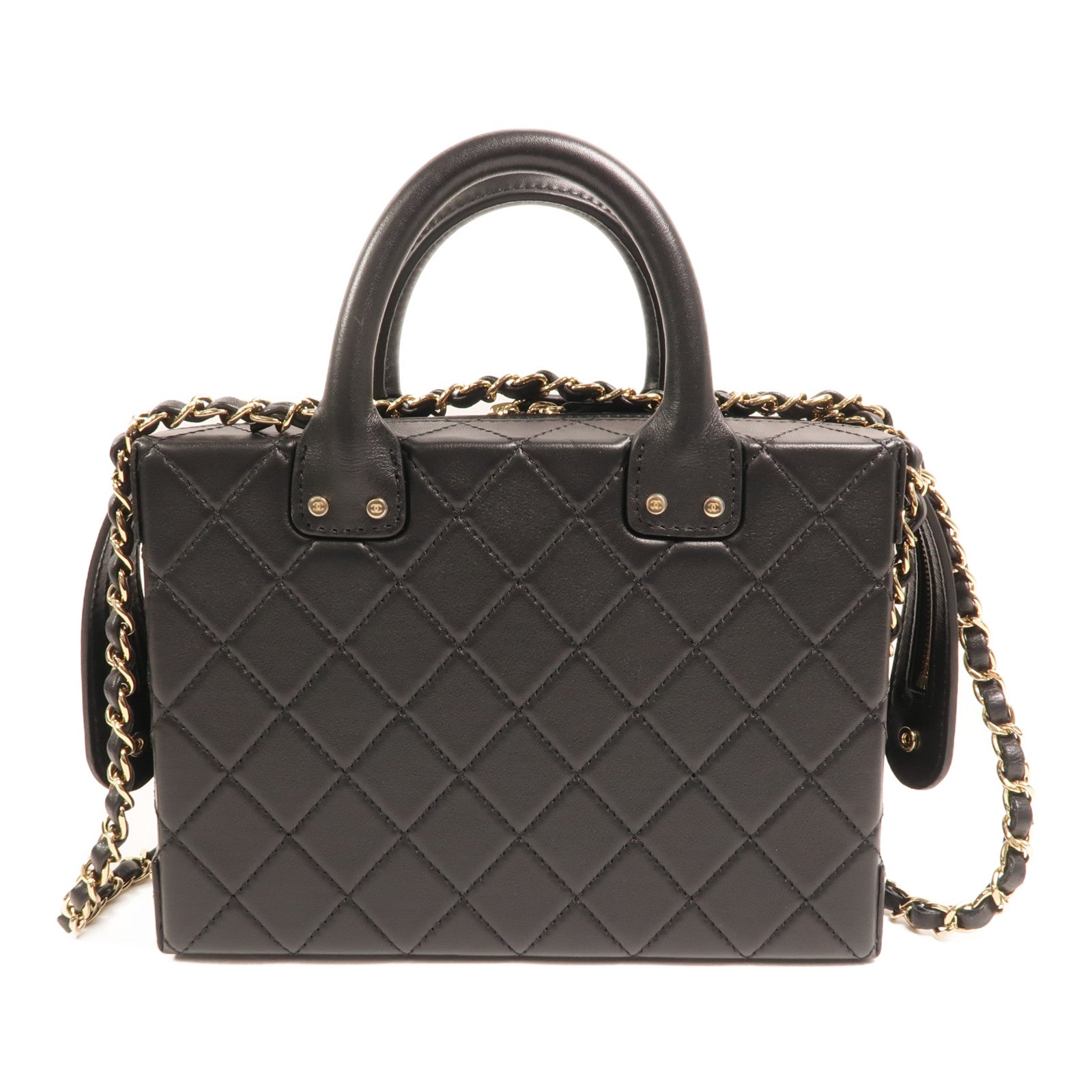 CHANEL 【激減優惠】牛皮皮革Chain Shoulder金扣手挽肩背兩用袋