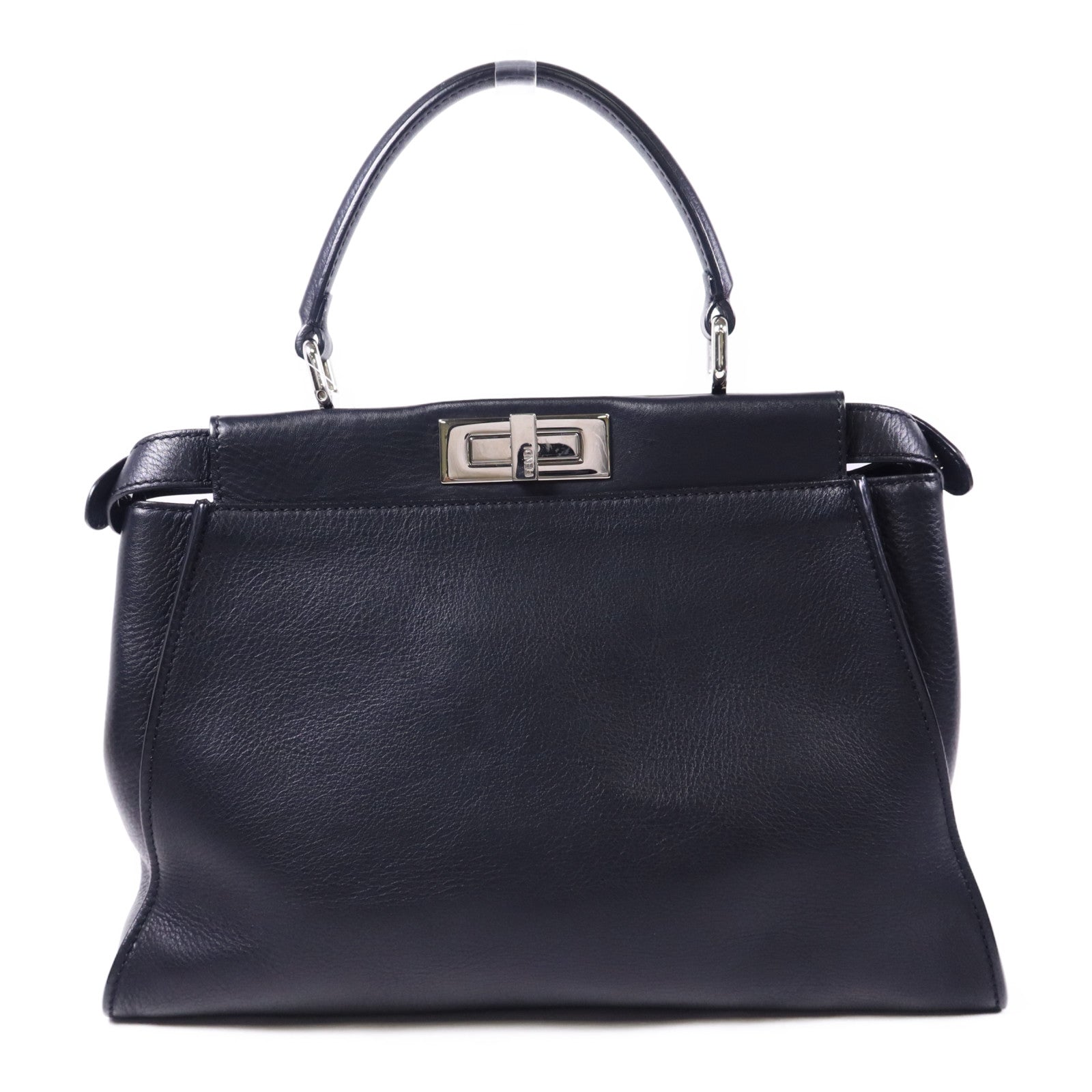 FENDI 蛇皮皮革/牛皮皮革Peekaboo Bag銀扣手挽肩背兩用袋