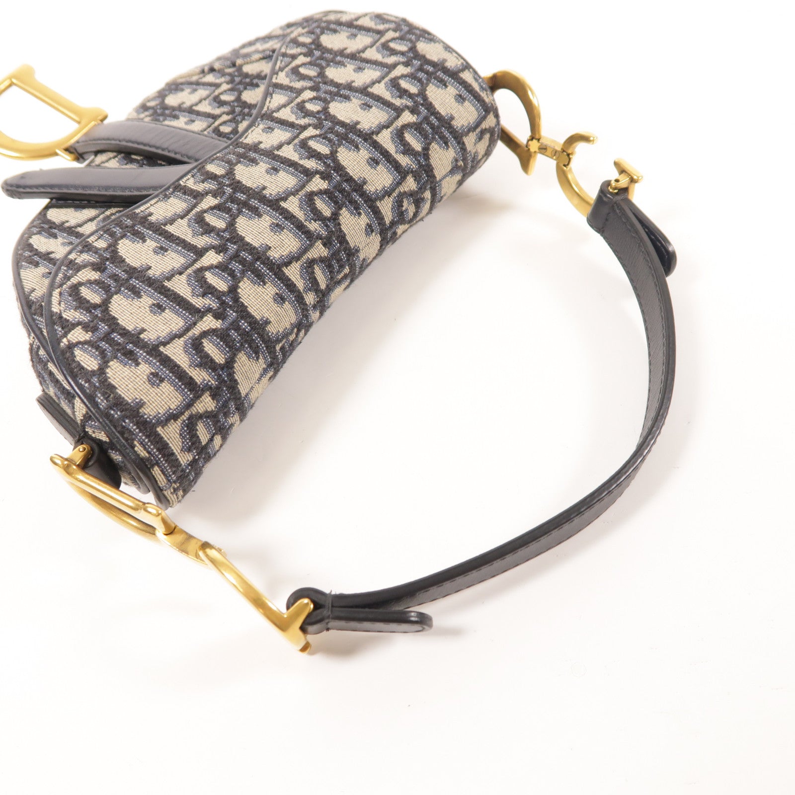 Dior CD GHW Mini Saddle Shoulder Bag Canvas M0447 Blue