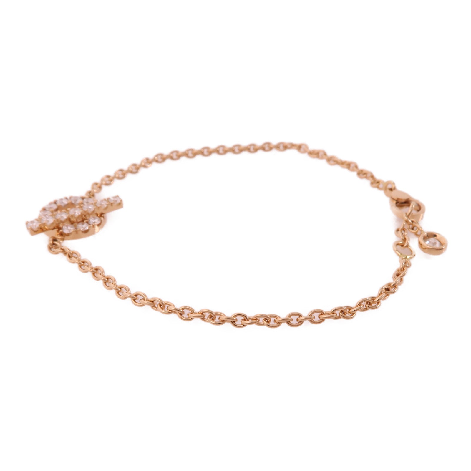 HERMES 18K玫瑰金Finesse Bracelet鑽石手鏈