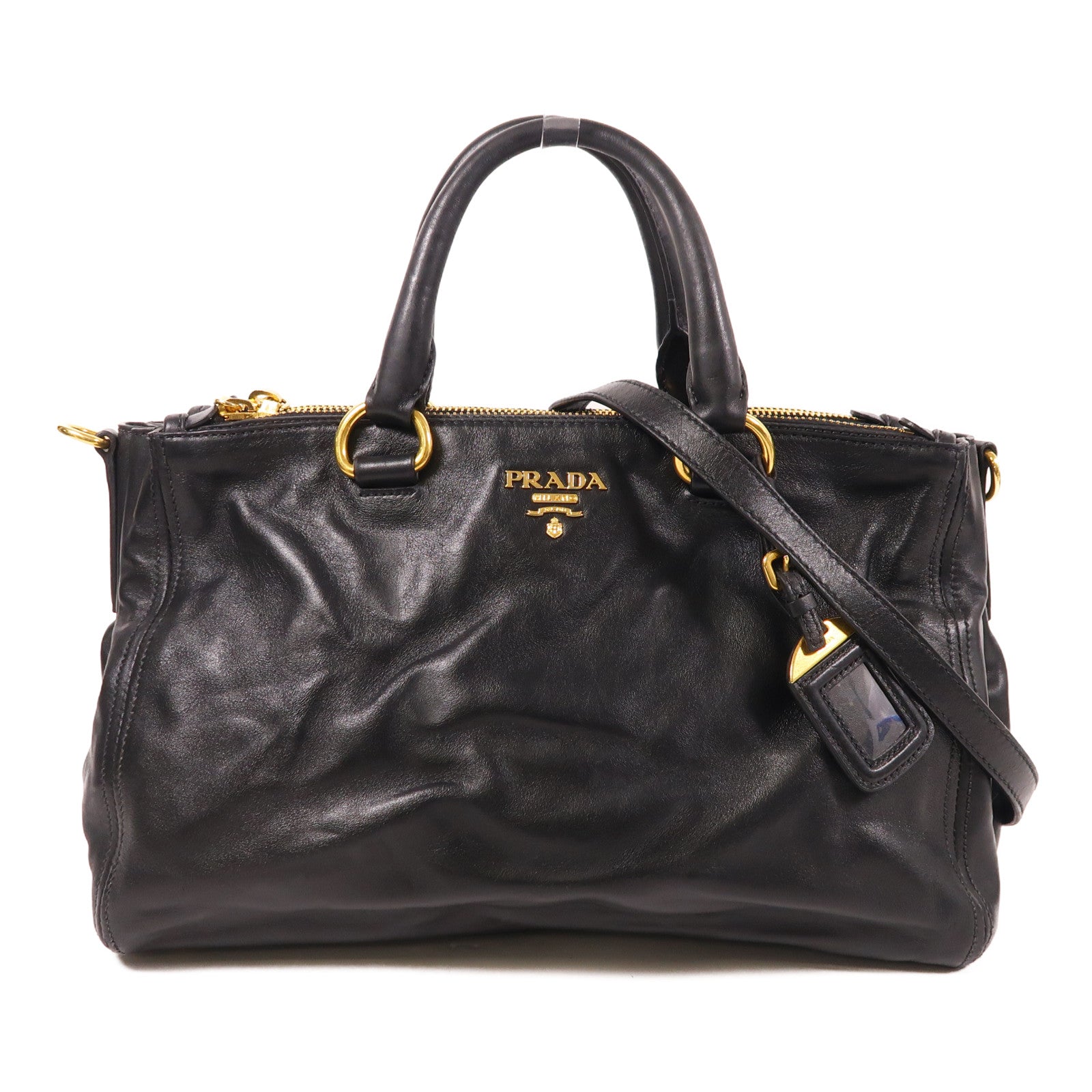 PRADA 牛皮皮革2 Way Shoulder金扣手挽肩背兩用袋