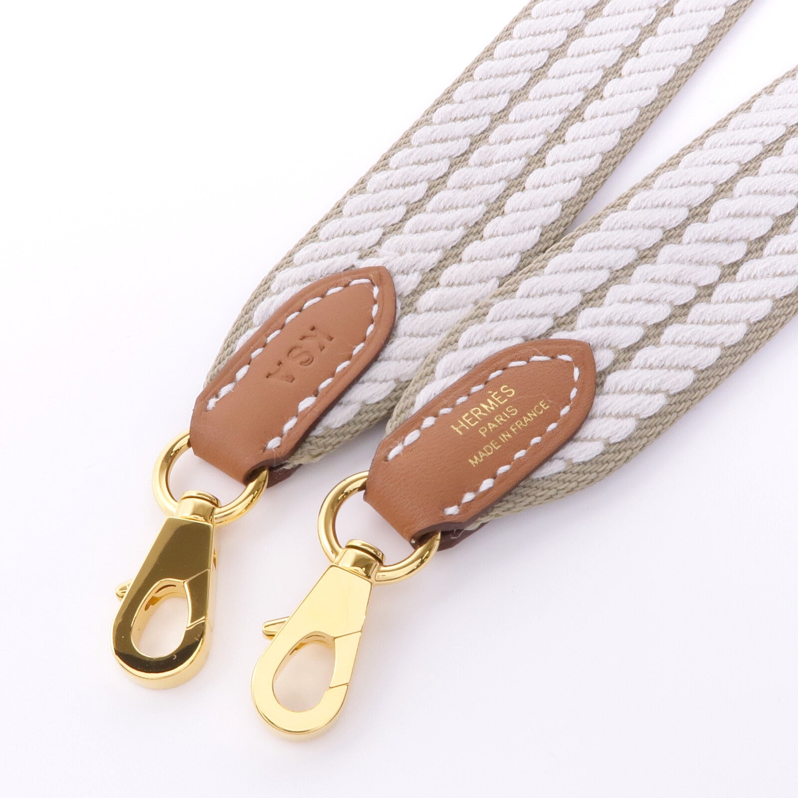 HERMES 帆布Shoulder Strap金扣肩帶