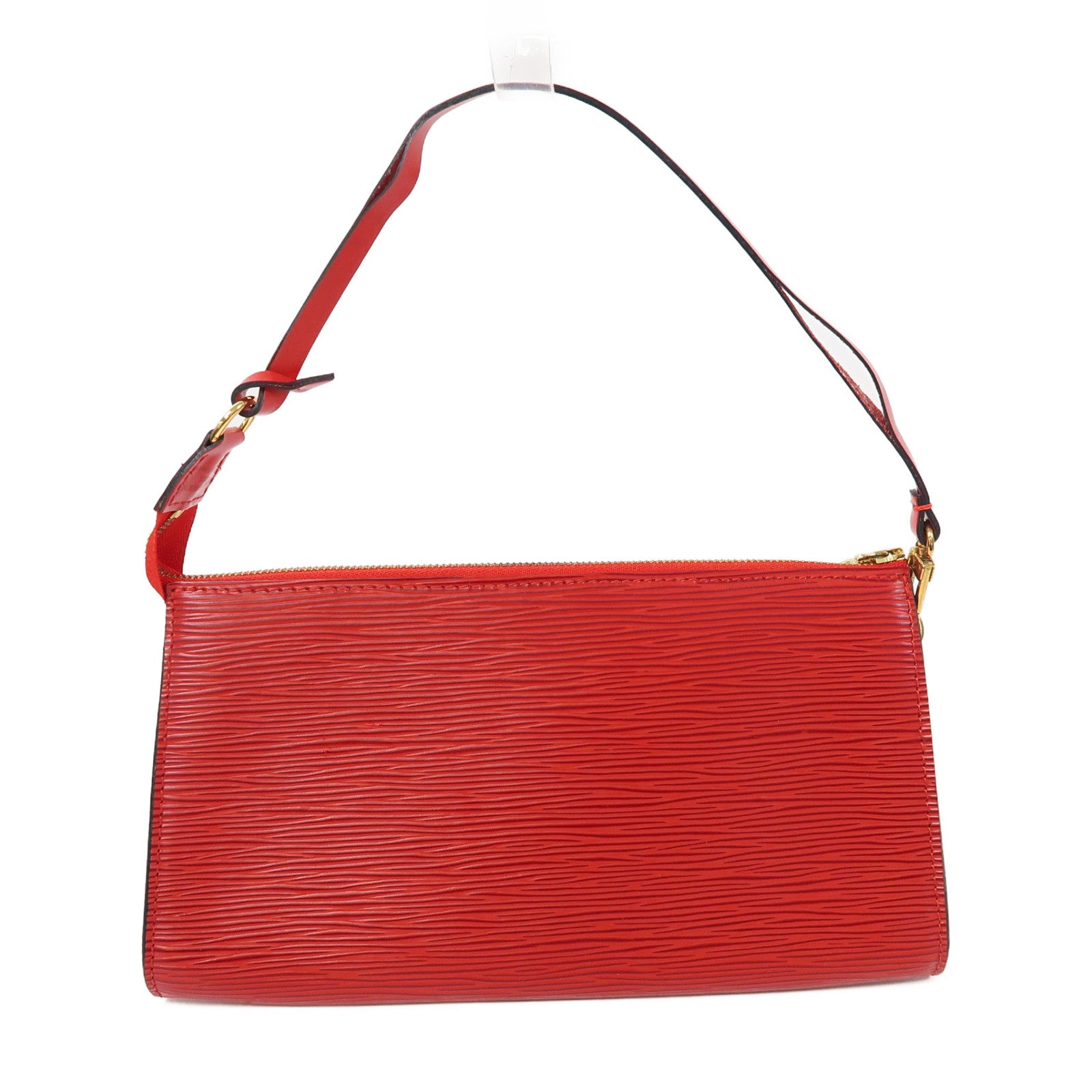LOUIS VUITTON Epi Pochette Accessories金扣手拿包紅色