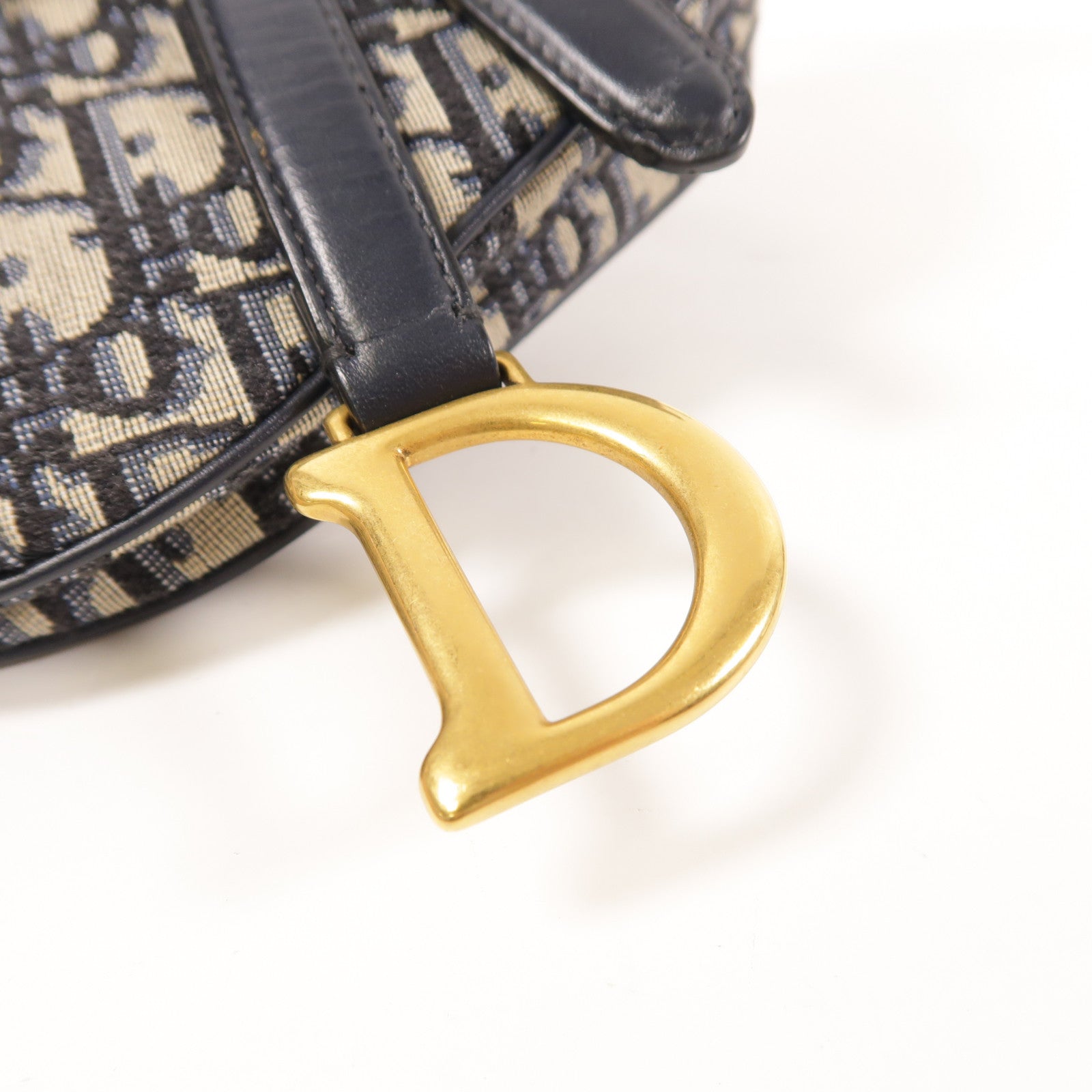 Dior CD GHW Mini Saddle Shoulder Bag Canvas M0447 Blue