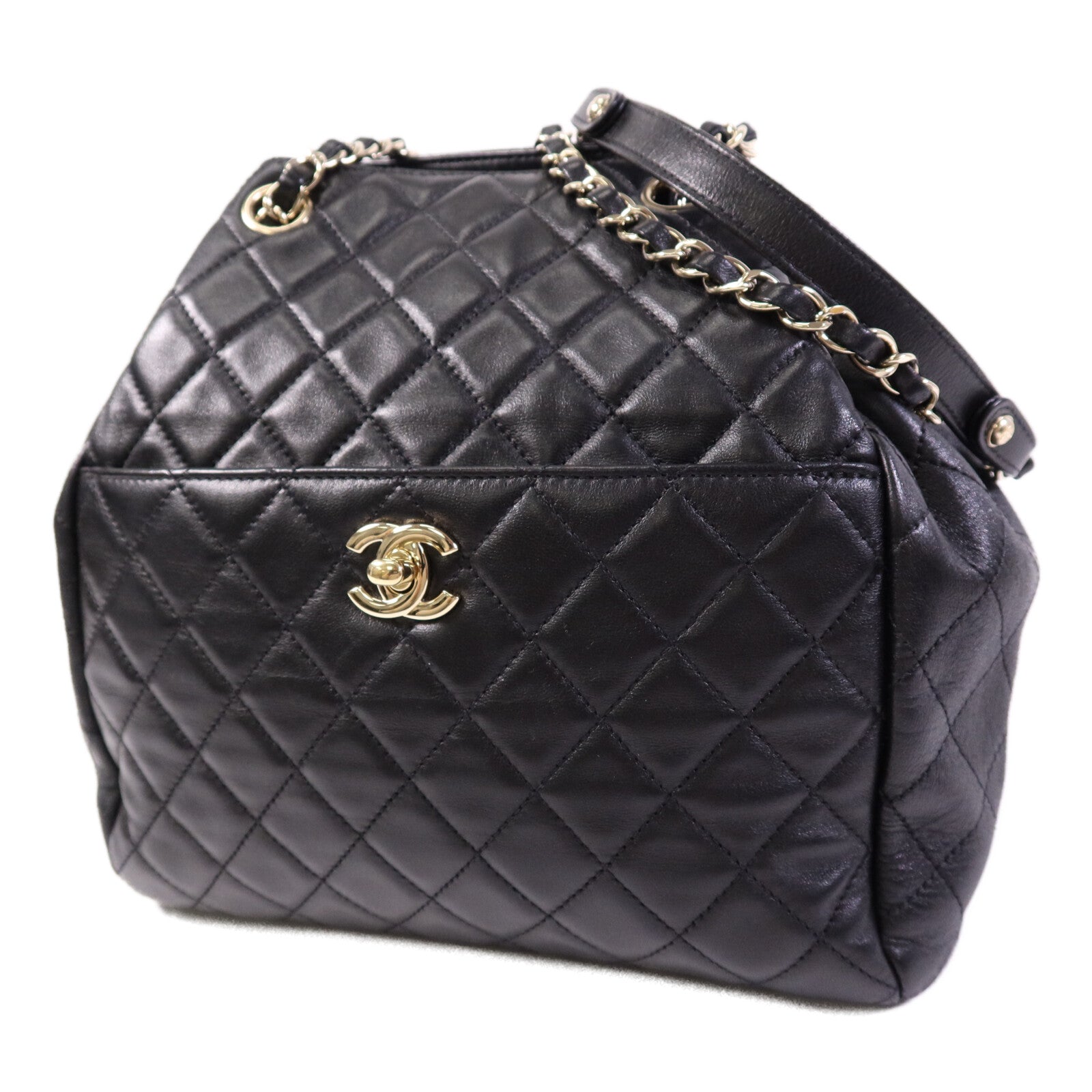 CHANEL 羊皮皮革Chain Shoulder Bag金扣鏈帶肩背袋