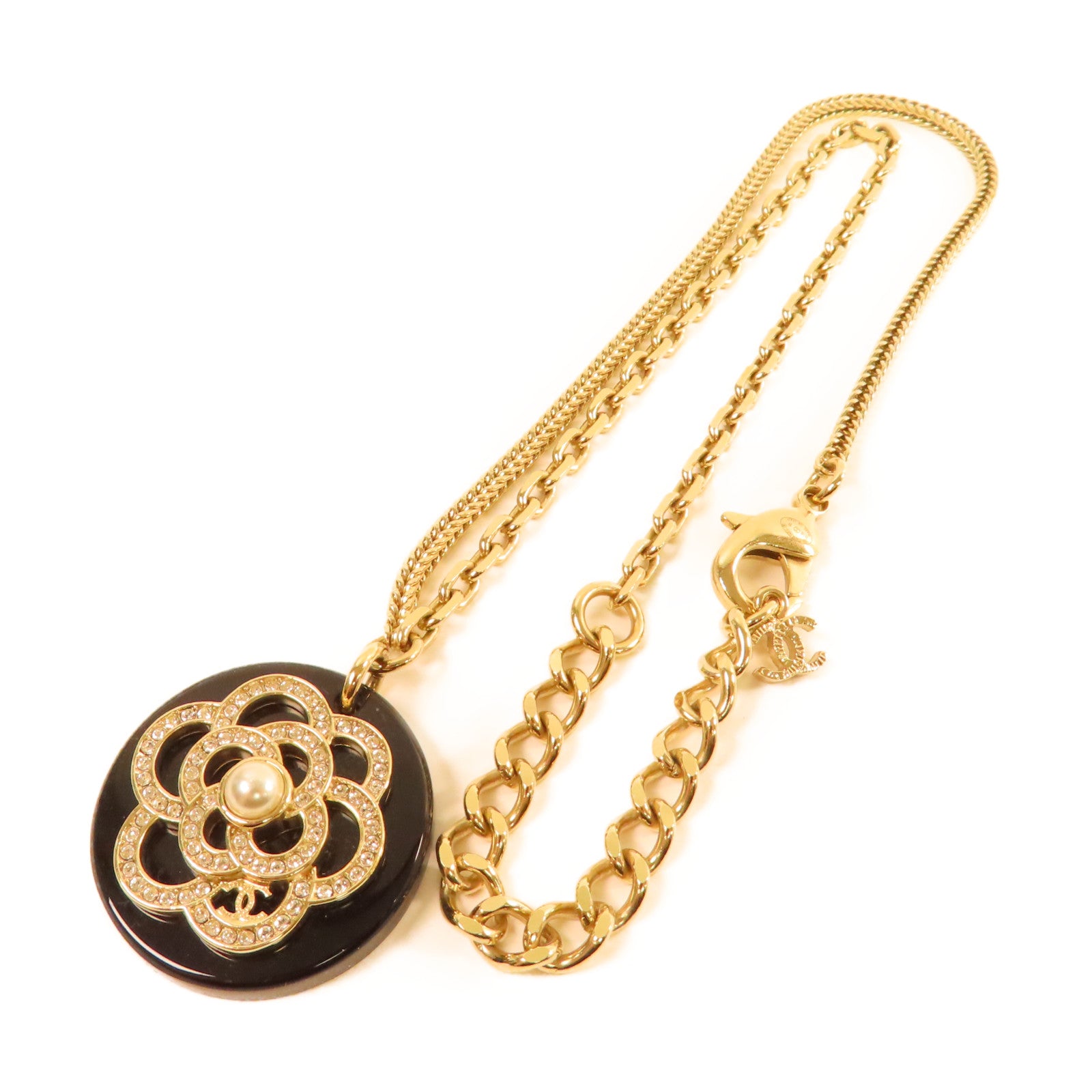 CHANEL 【激減優惠】金屬/仿珍珠/PVC Necklace項鏈黑色/金色