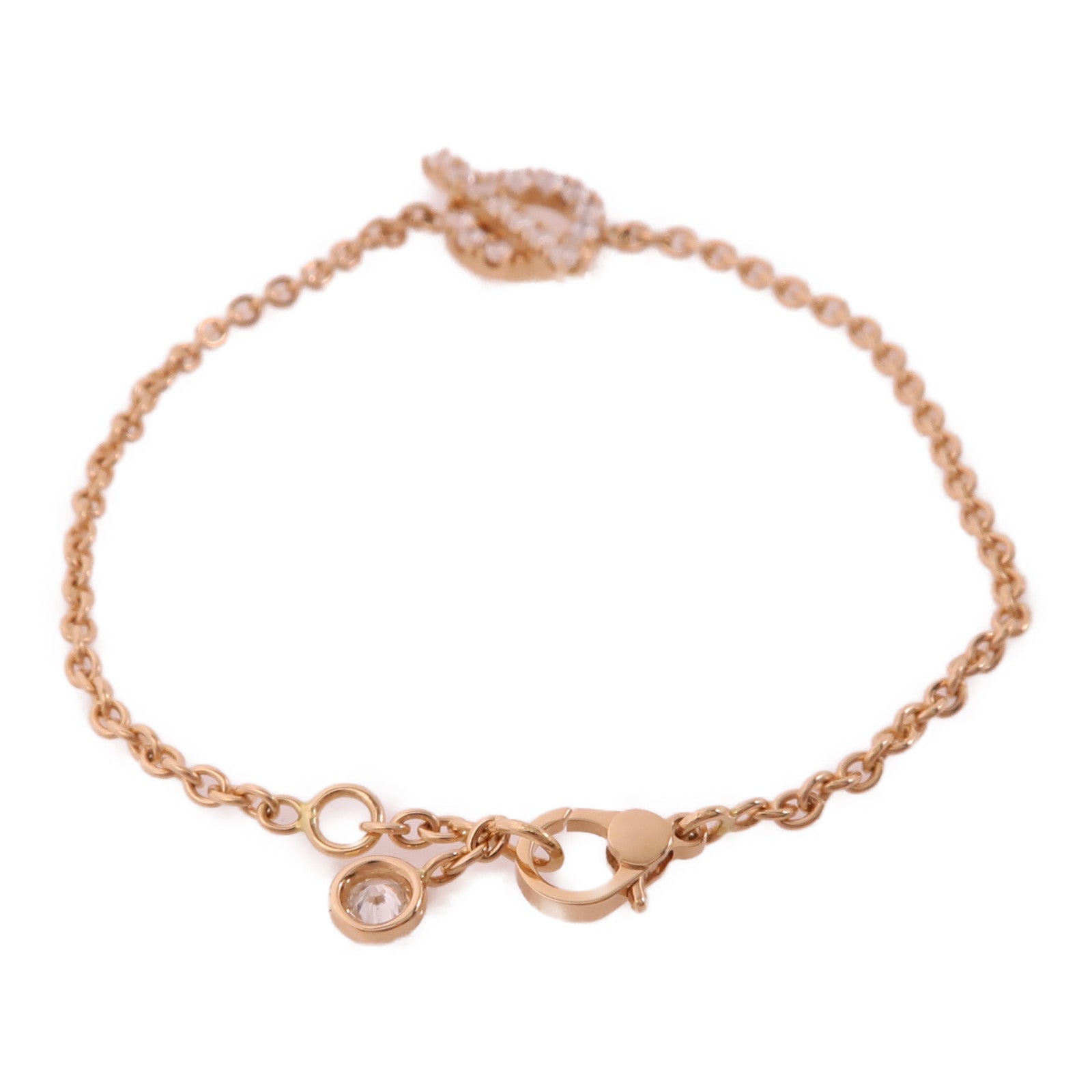 HERMES 18K玫瑰金Finesse Bracelet鑽石手鏈