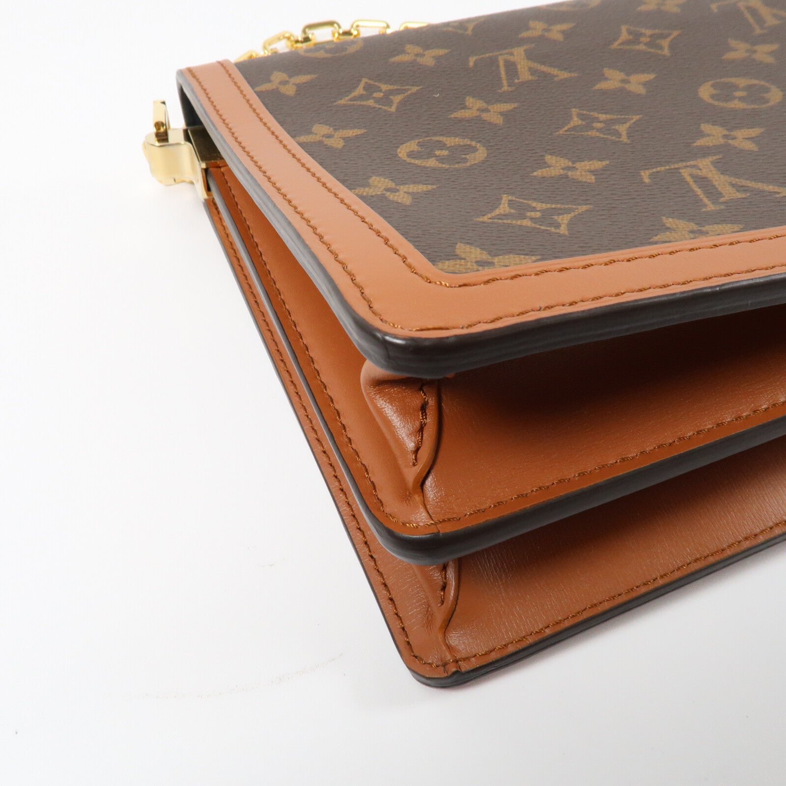 LOUIS VUITTON Monogram Reverse Dauphine MM金扣手挽肩背兩用袋