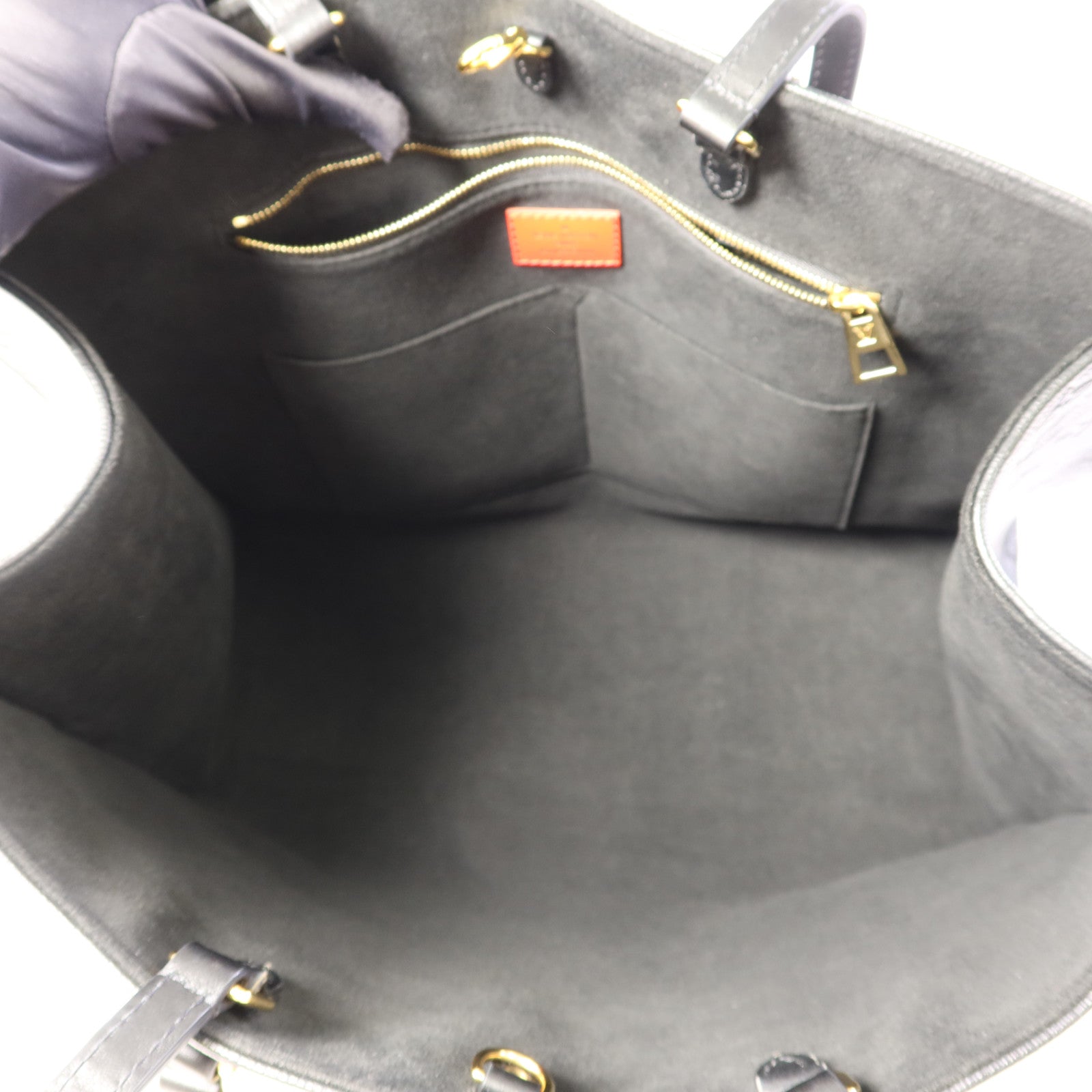 LOUIS VUITTON Monogram Empreinte On The Go GM金扣手挽肩背兩用袋