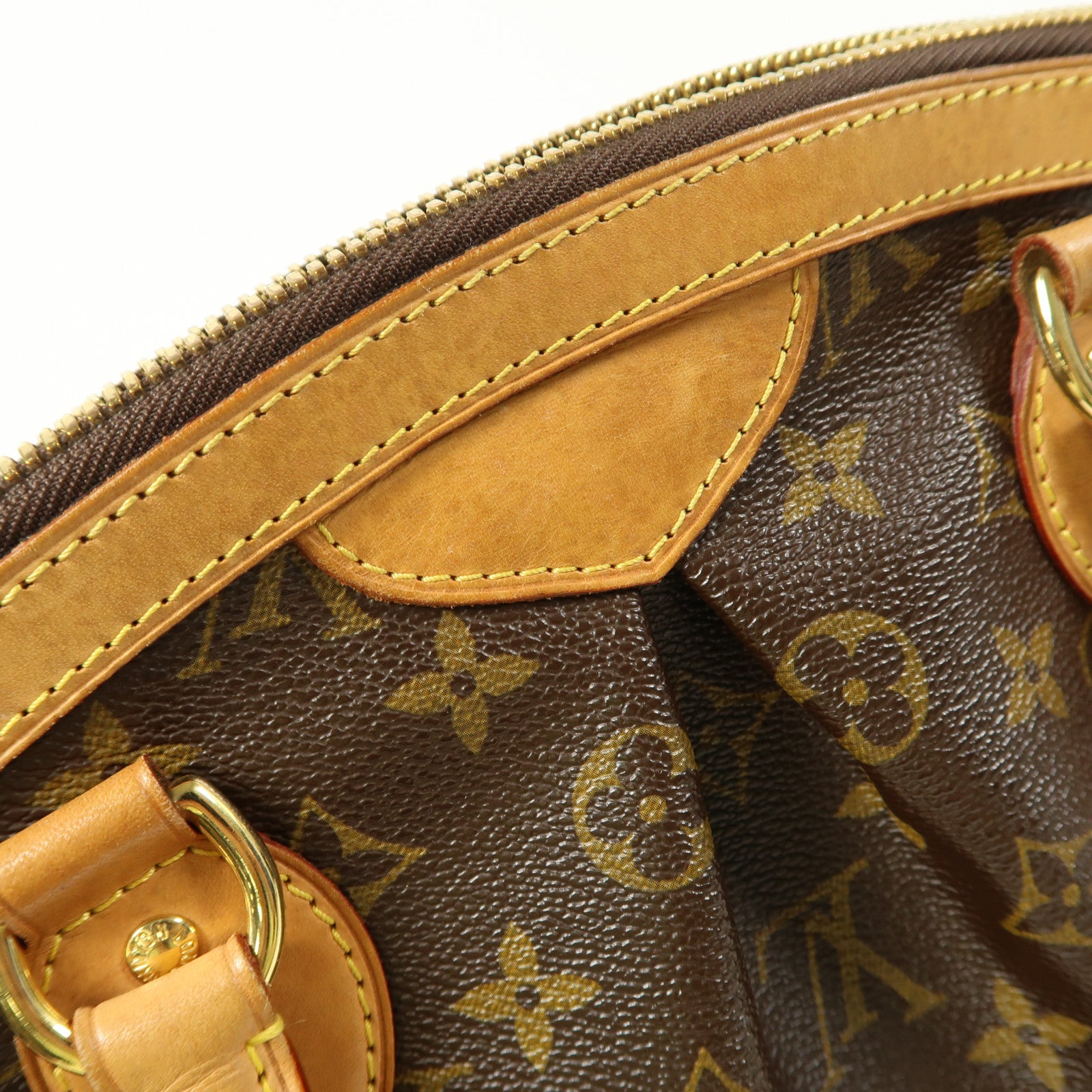 LOUIS VUITTON Monogram Tivoli PM金扣手挽袋棕色