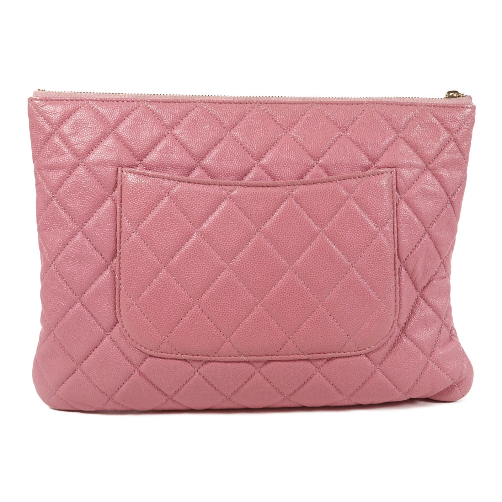 CHANEL 牛皮皮革Pouch金扣手拿包