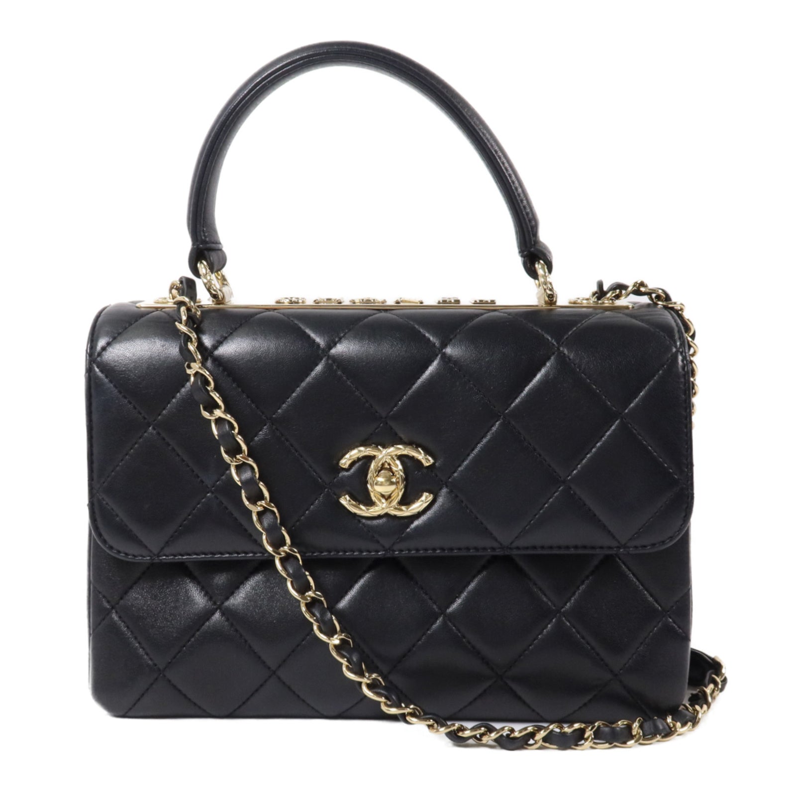 CHANEL 羊皮皮革Trendy CC鏈帶手挽肩背兩用袋