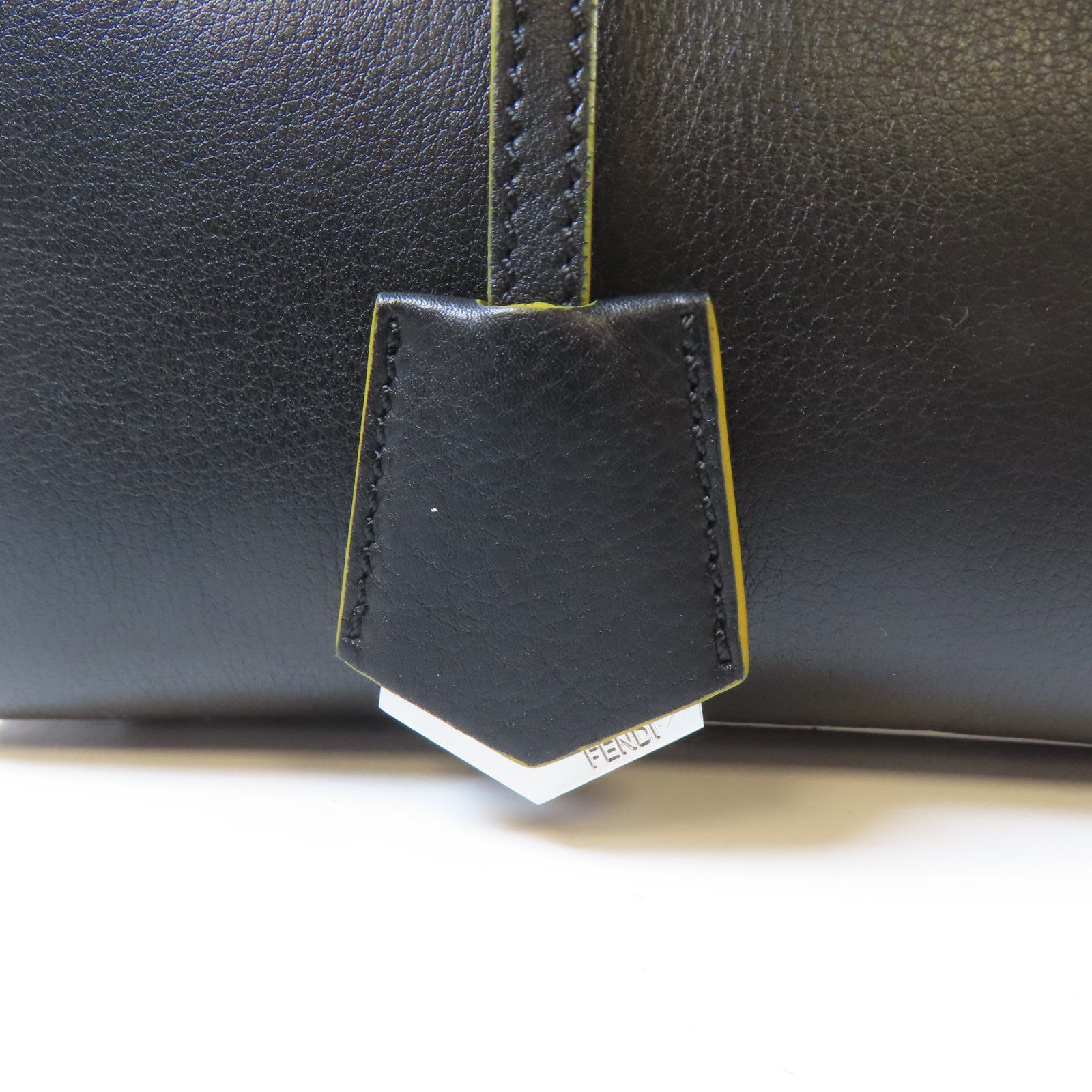 FENDI 牛皮皮革3 Jours 2 Way Shoulder銀扣手挽肩背兩用袋黑色