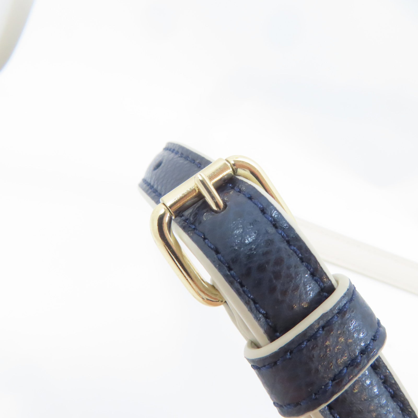 COACH 皮革2 Way Shoulder Bag金扣手挽肩背兩用袋深藍色