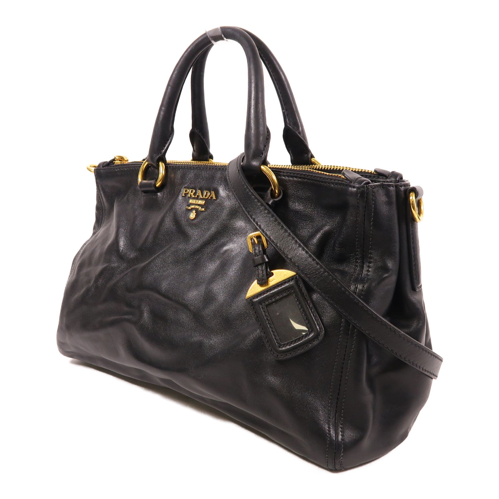 PRADA 牛皮皮革2 Way Shoulder金扣手挽肩背兩用袋