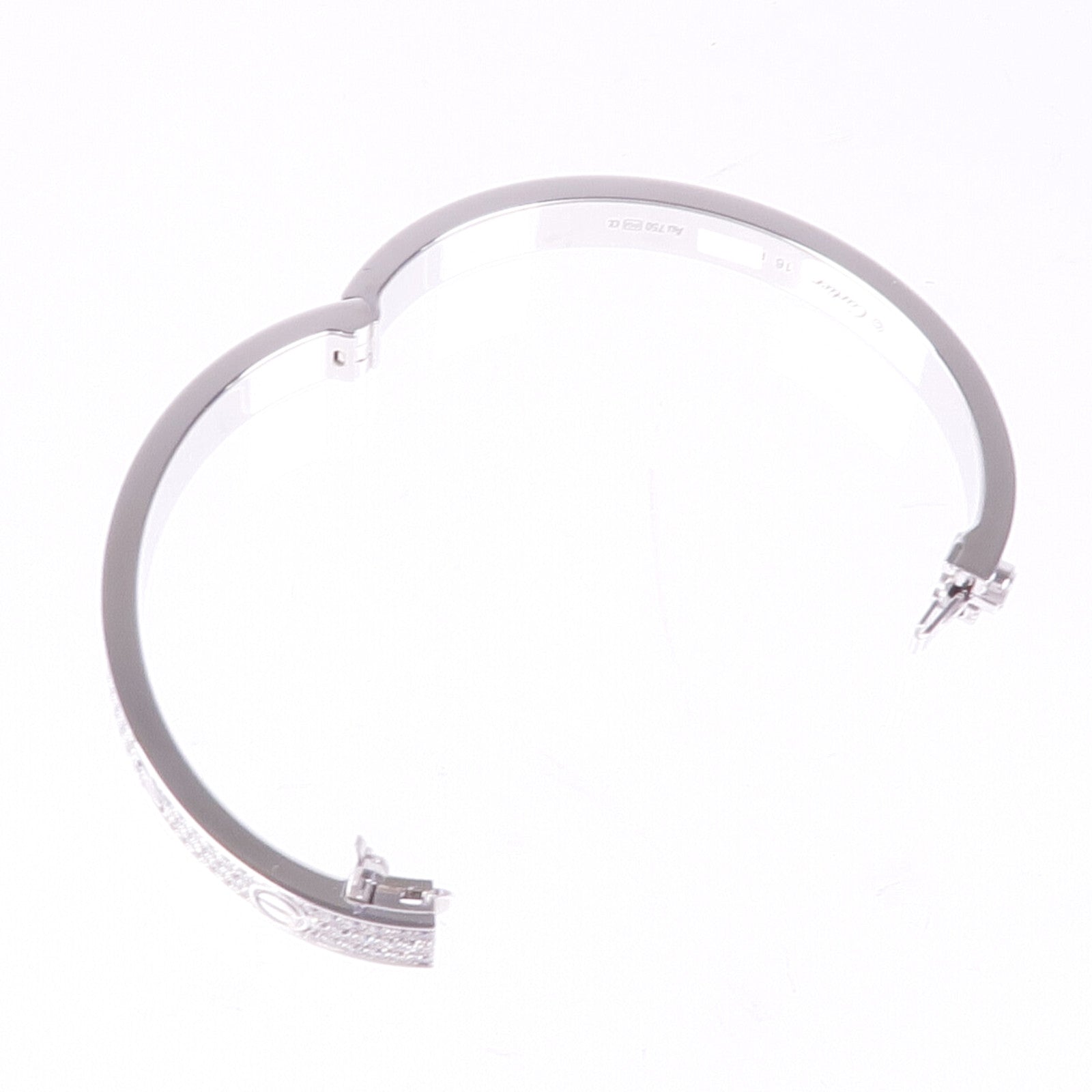 CARTIER 18K白金Love Bracelet Full Diamonds鑽石手鐲Cartier#16