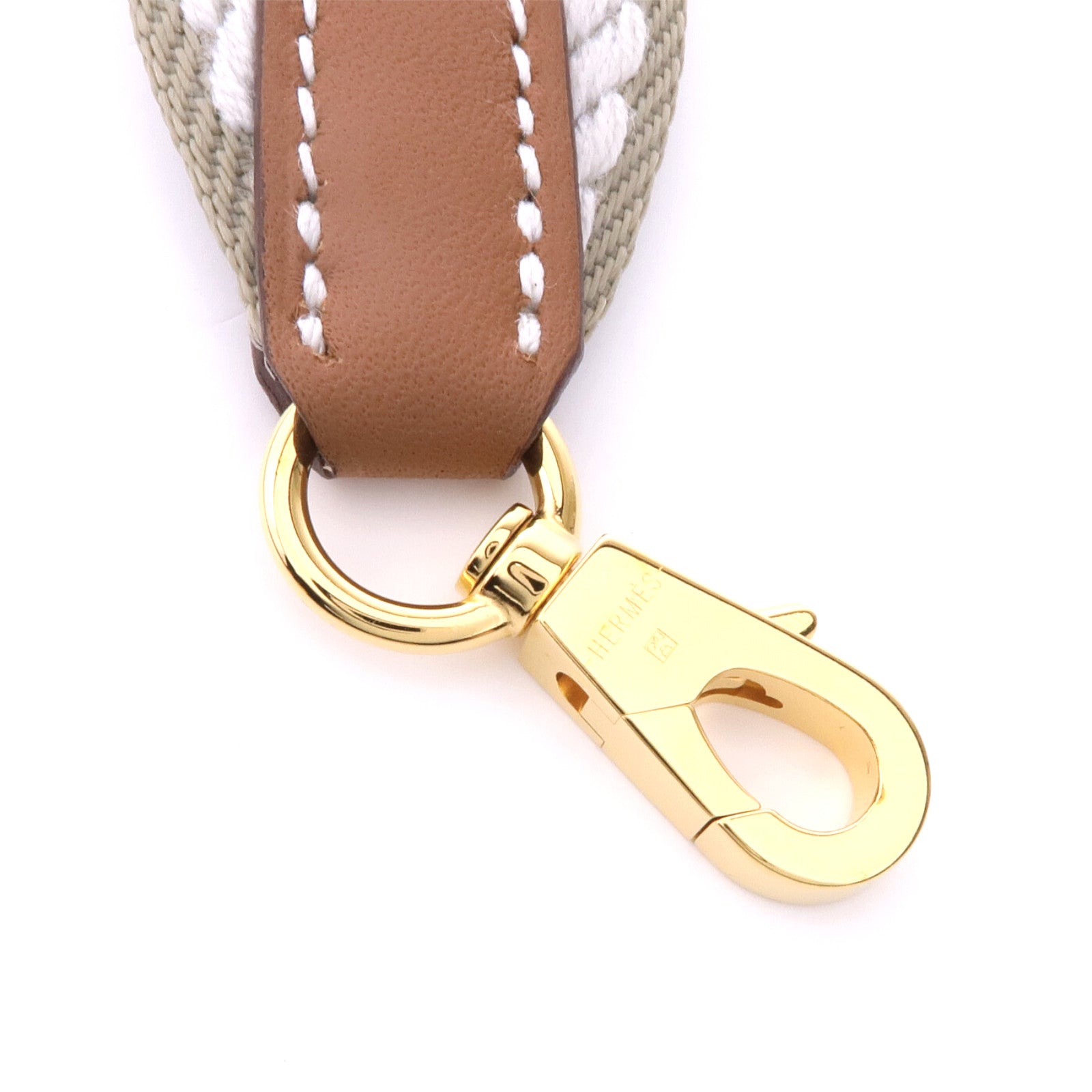HERMES 帆布Shoulder Strap金扣肩帶