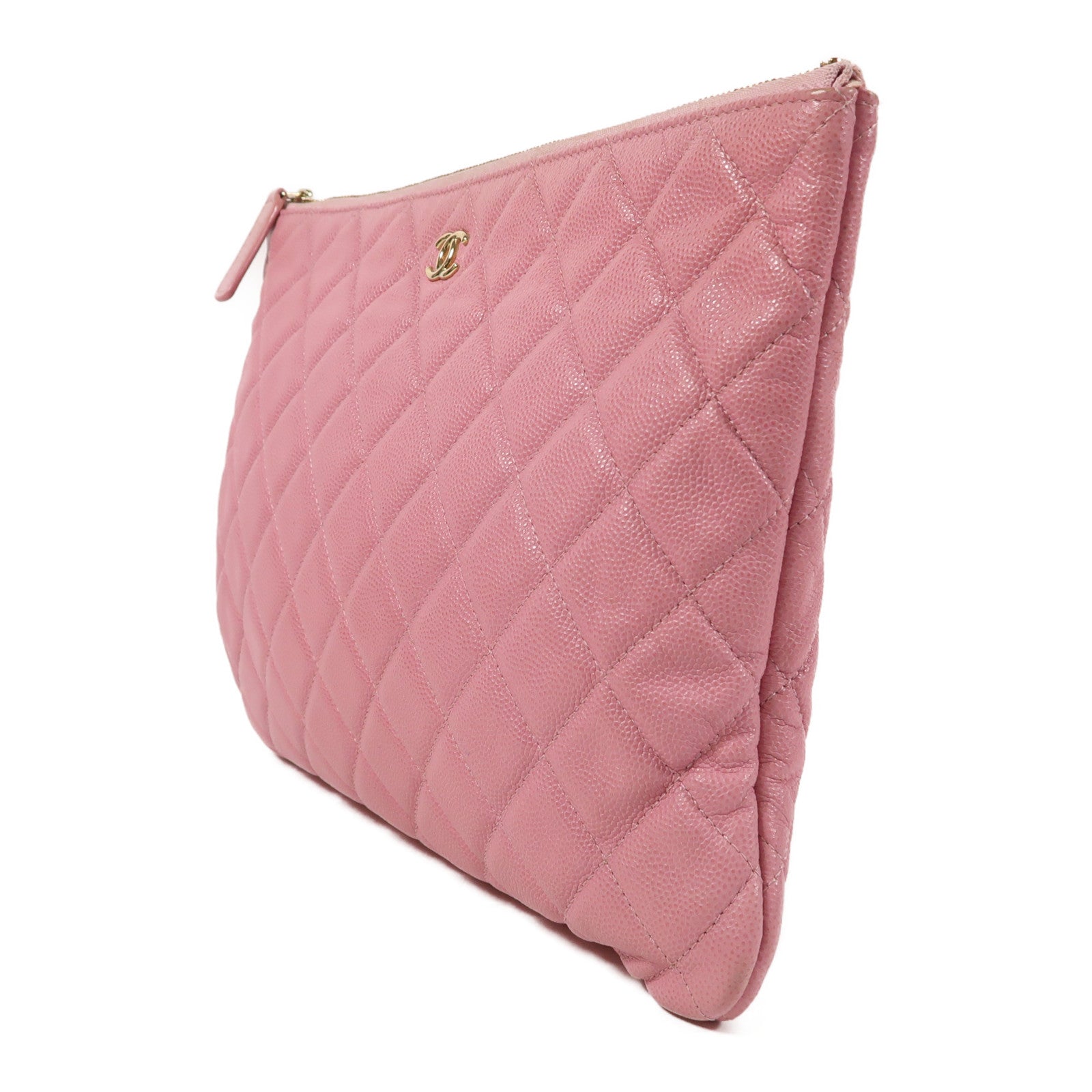 CHANEL 牛皮皮革Pouch金扣手拿包