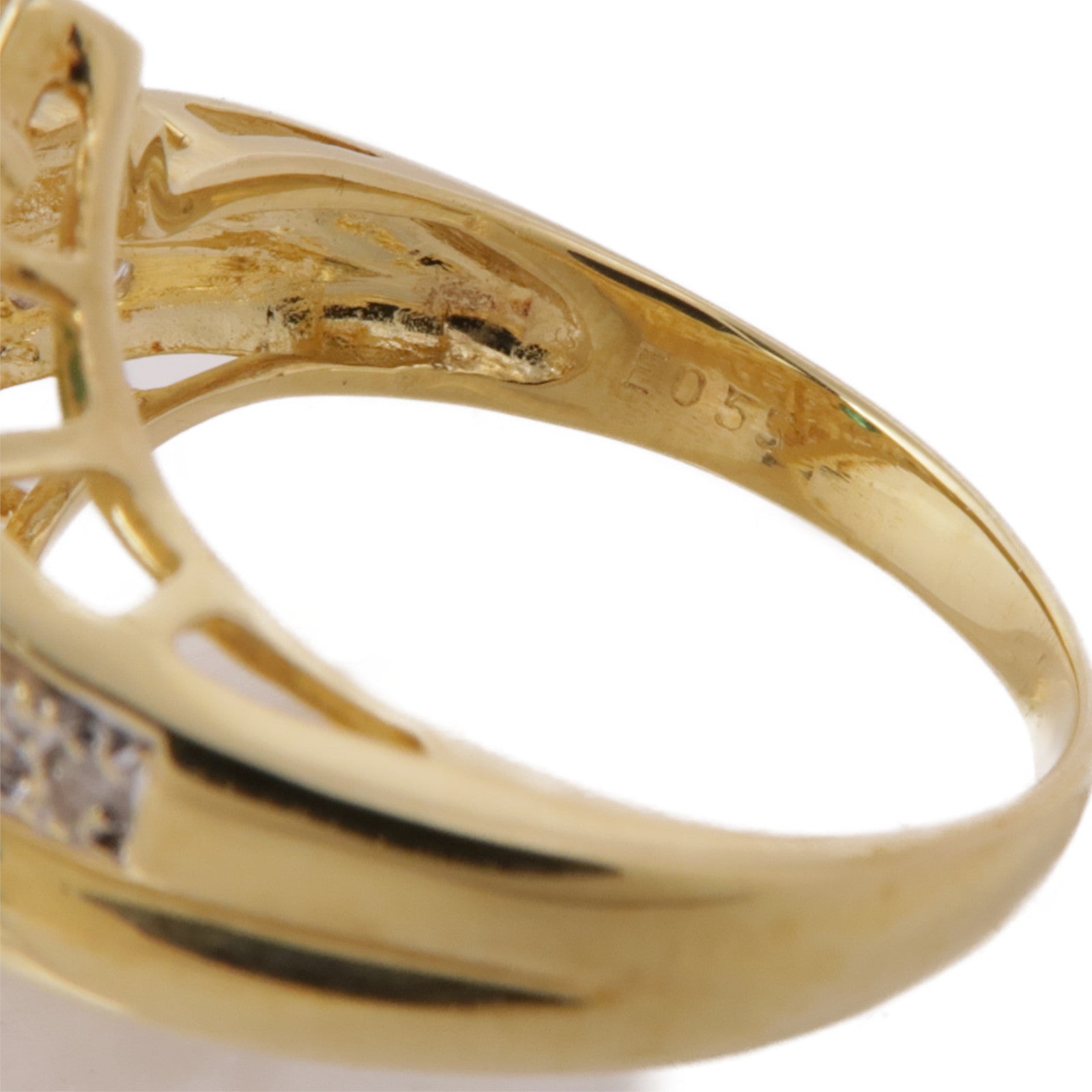 JEWELRY 【激減優惠】18K黃金Emerald/Diamond Ring綠寶石/鑽石戒指US#6.5