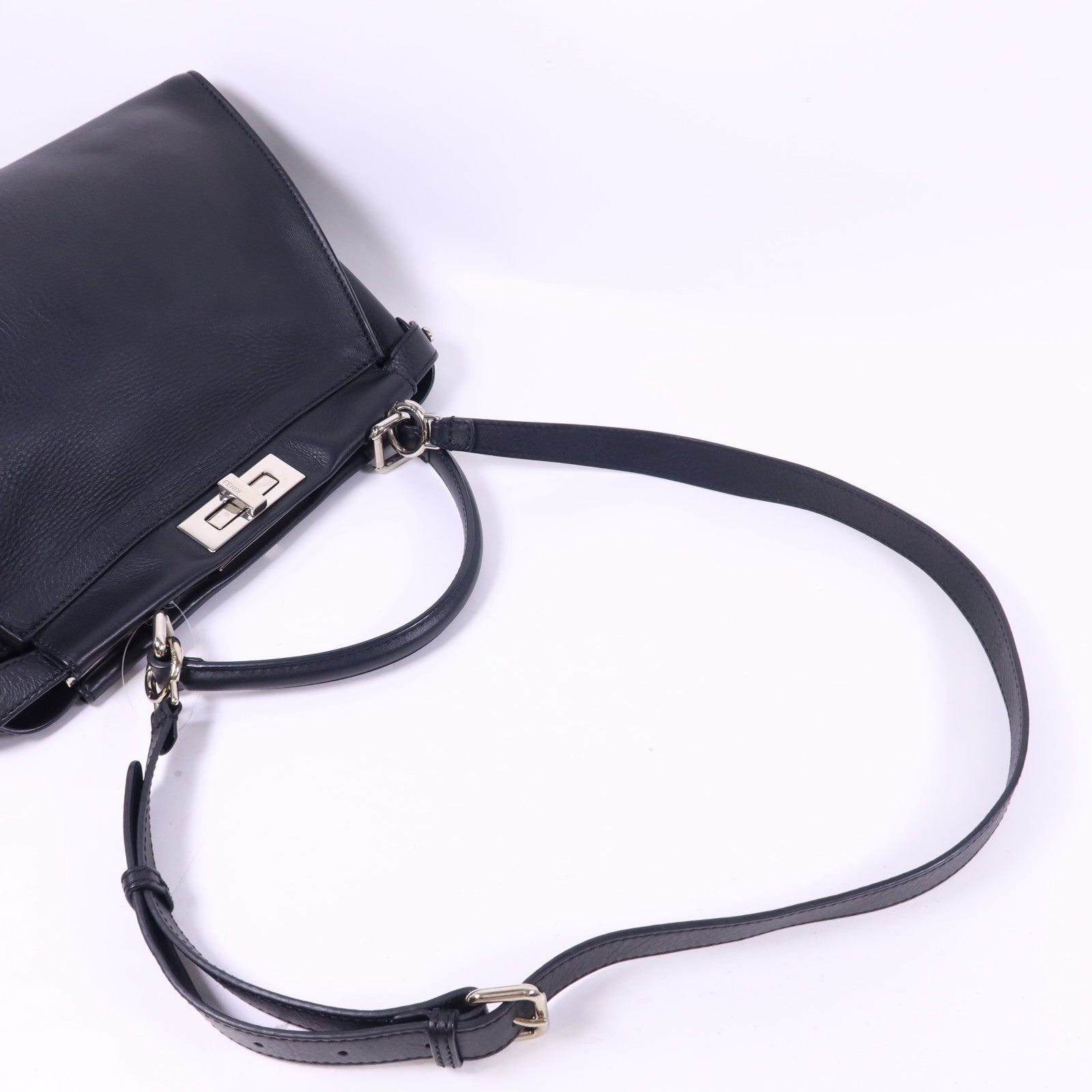 FENDI 蛇皮皮革/牛皮皮革Peekaboo Bag銀扣手挽肩背兩用袋