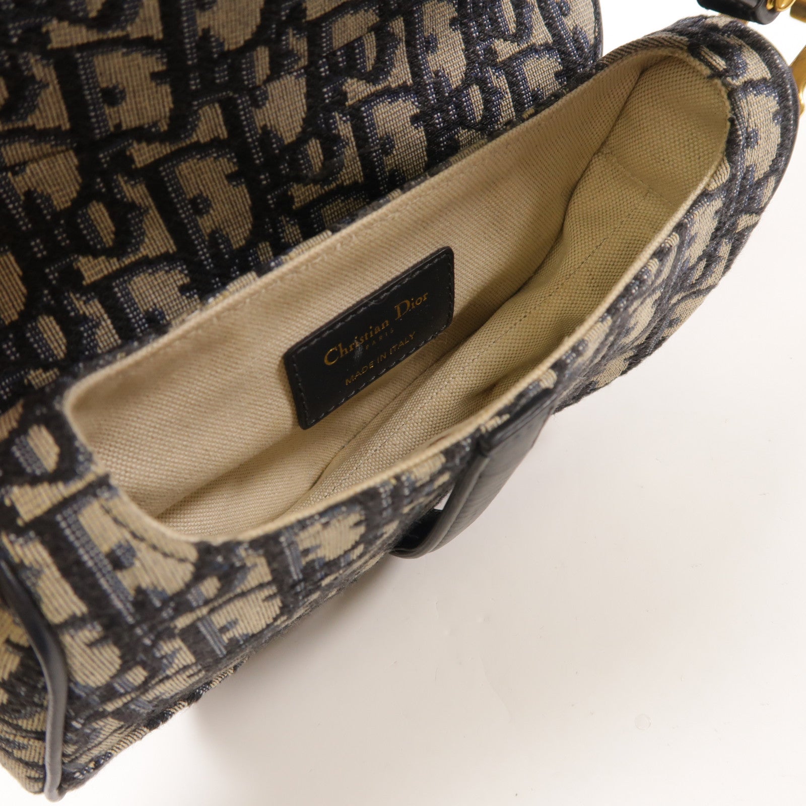 Dior CD GHW Mini Saddle Shoulder Bag Canvas M0447 Blue