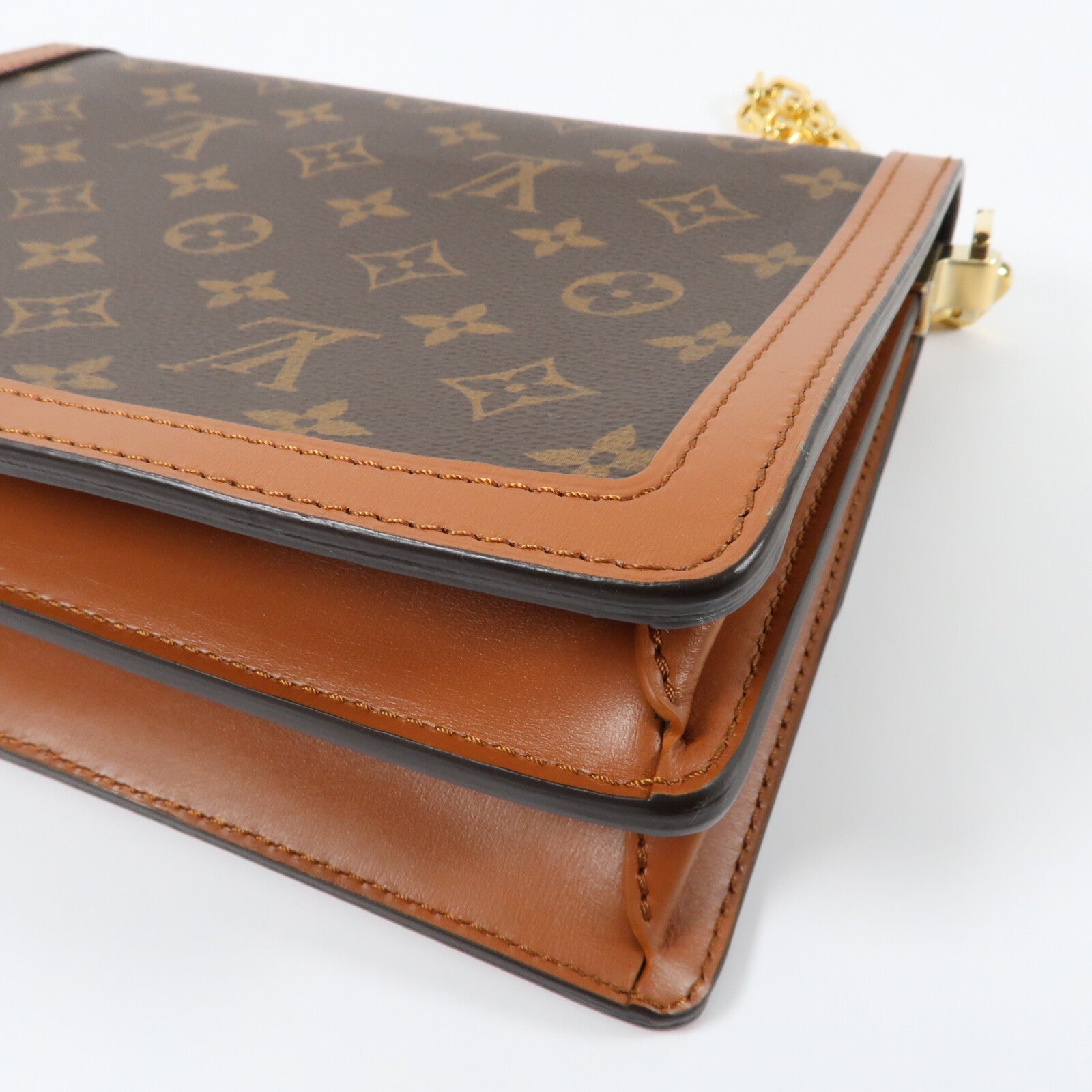 LOUIS VUITTON Monogram Reverse Dauphine MM金扣手挽肩背兩用袋