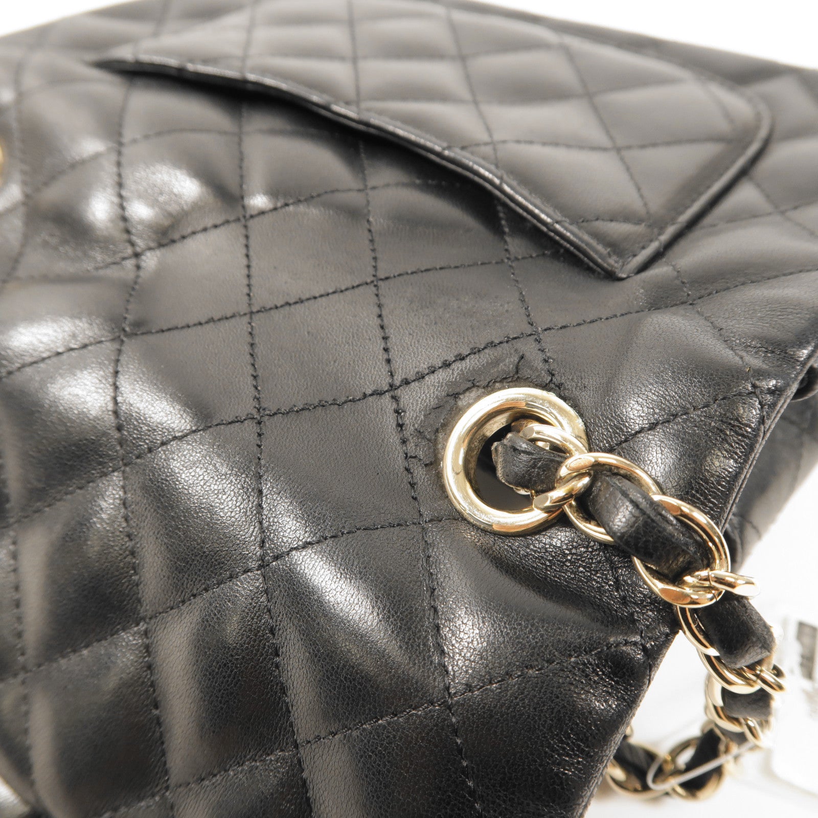 CHANEL 羊皮皮革Shoulder Bag銀扣鏈帶肩背袋
