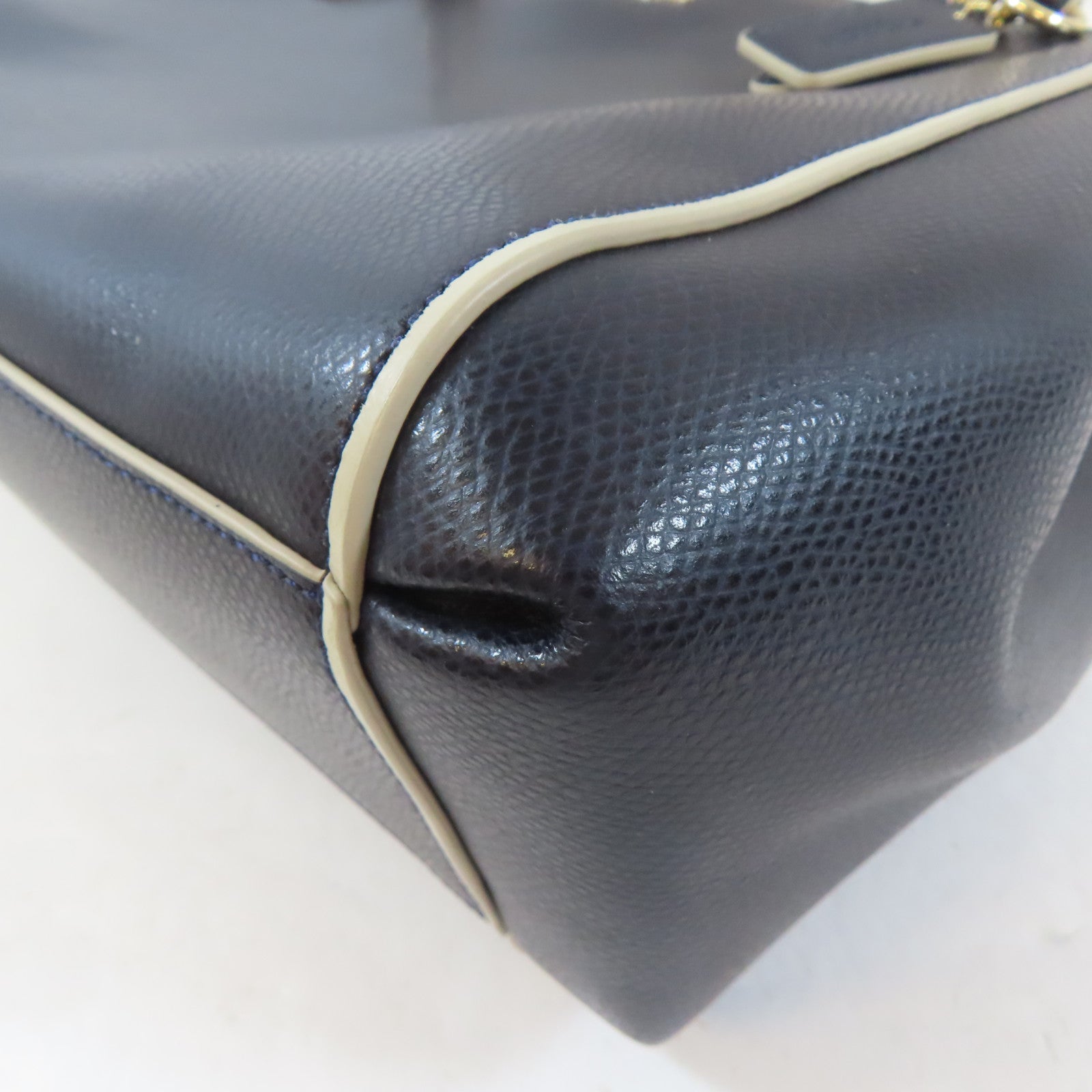 COACH 皮革2 Way Shoulder Bag金扣手挽肩背兩用袋深藍色
