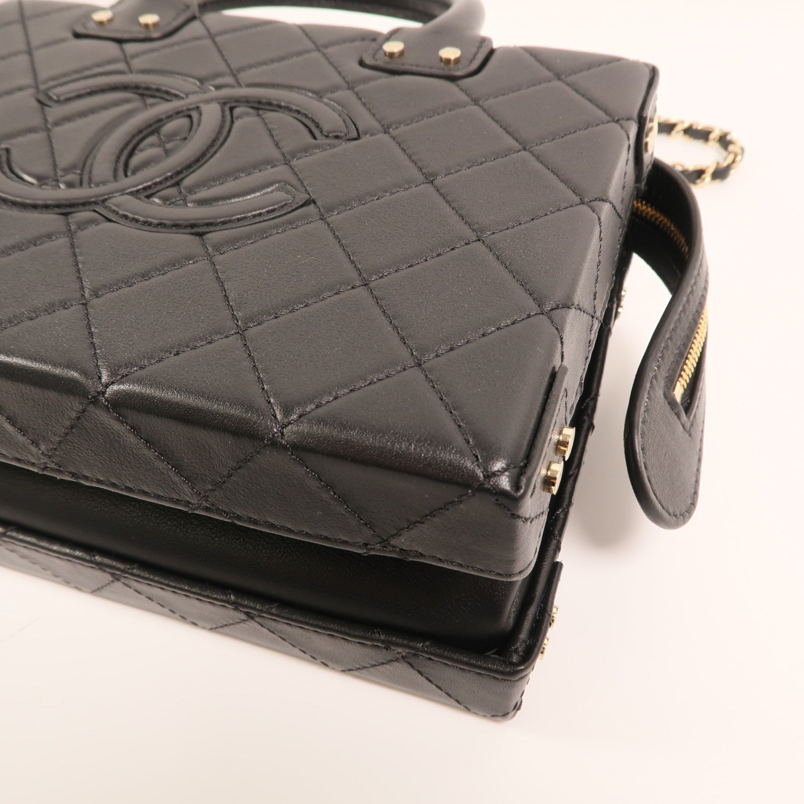 CHANEL 【激減優惠】牛皮皮革Chain Shoulder金扣手挽肩背兩用袋