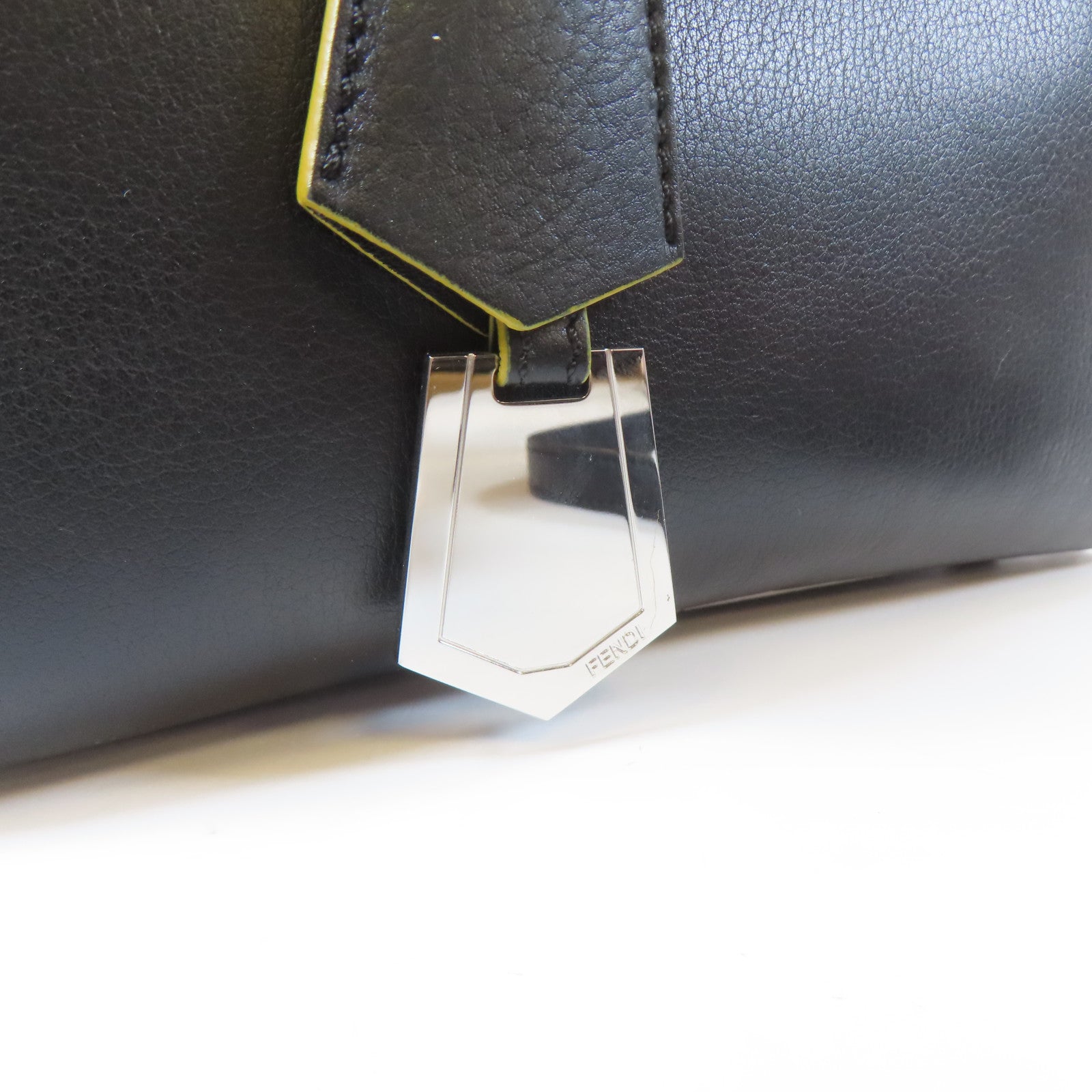 FENDI 牛皮皮革3 Jours 2 Way Shoulder銀扣手挽肩背兩用袋黑色