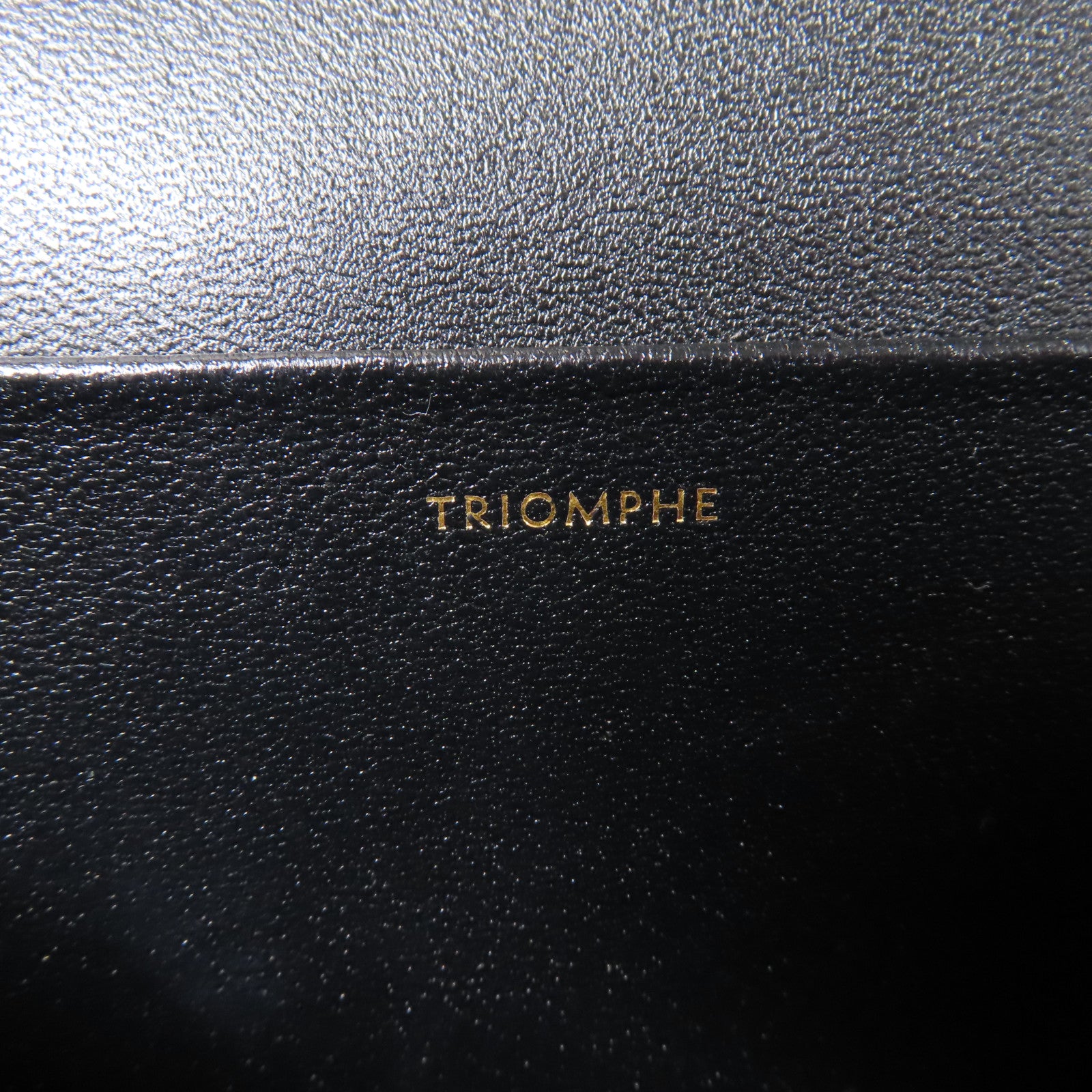 CELINE 牛皮皮革Triomphe Medium金扣肩背袋黑色
