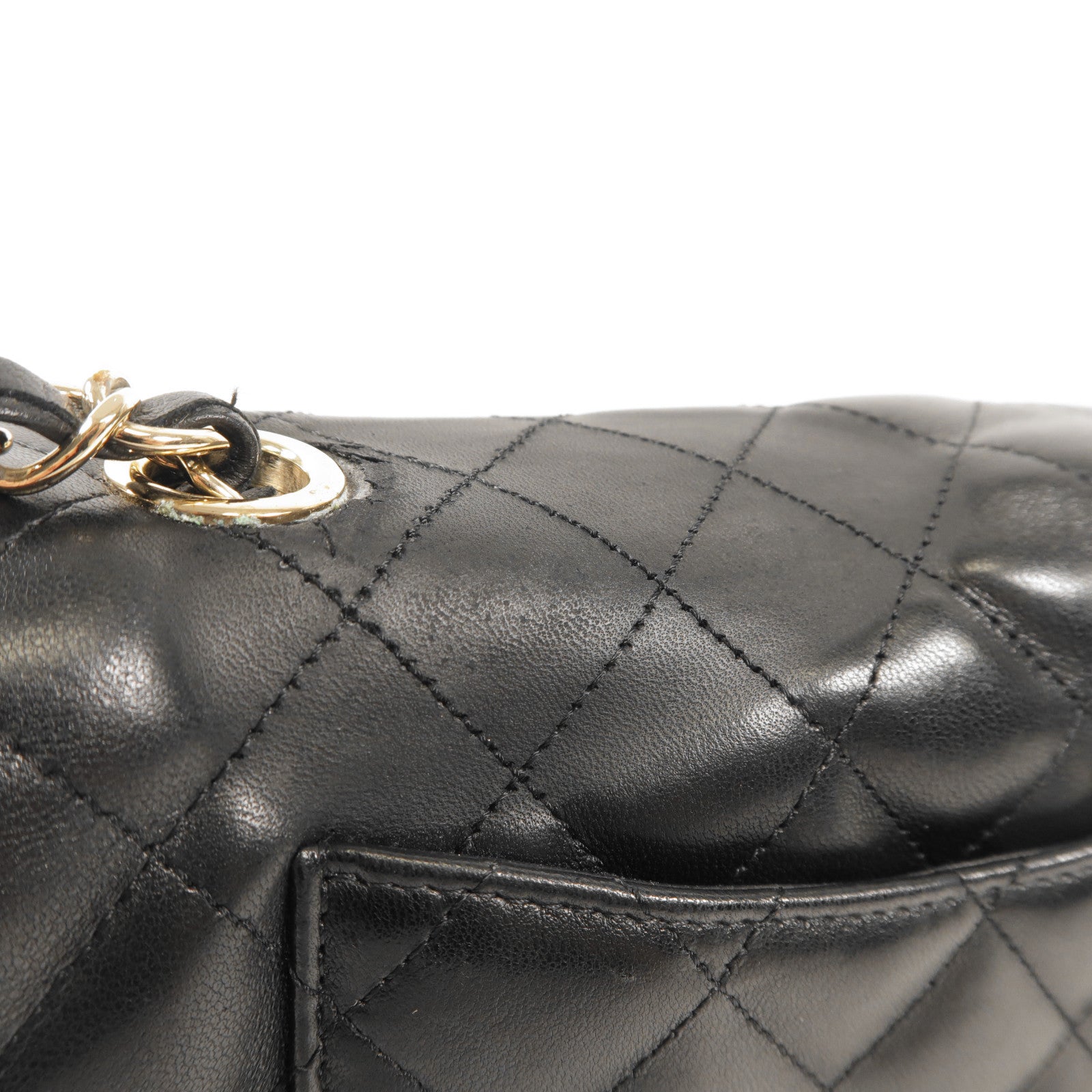 CHANEL 羊皮皮革Shoulder Bag銀扣鏈帶肩背袋
