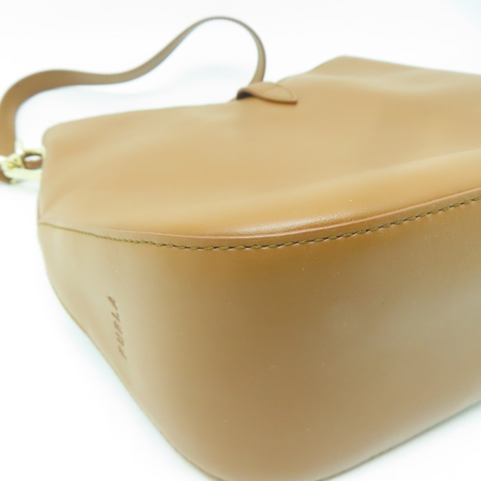Furla 牛皮皮革Sirena M Hobo Bag金扣手挽肩背兩用袋啡色