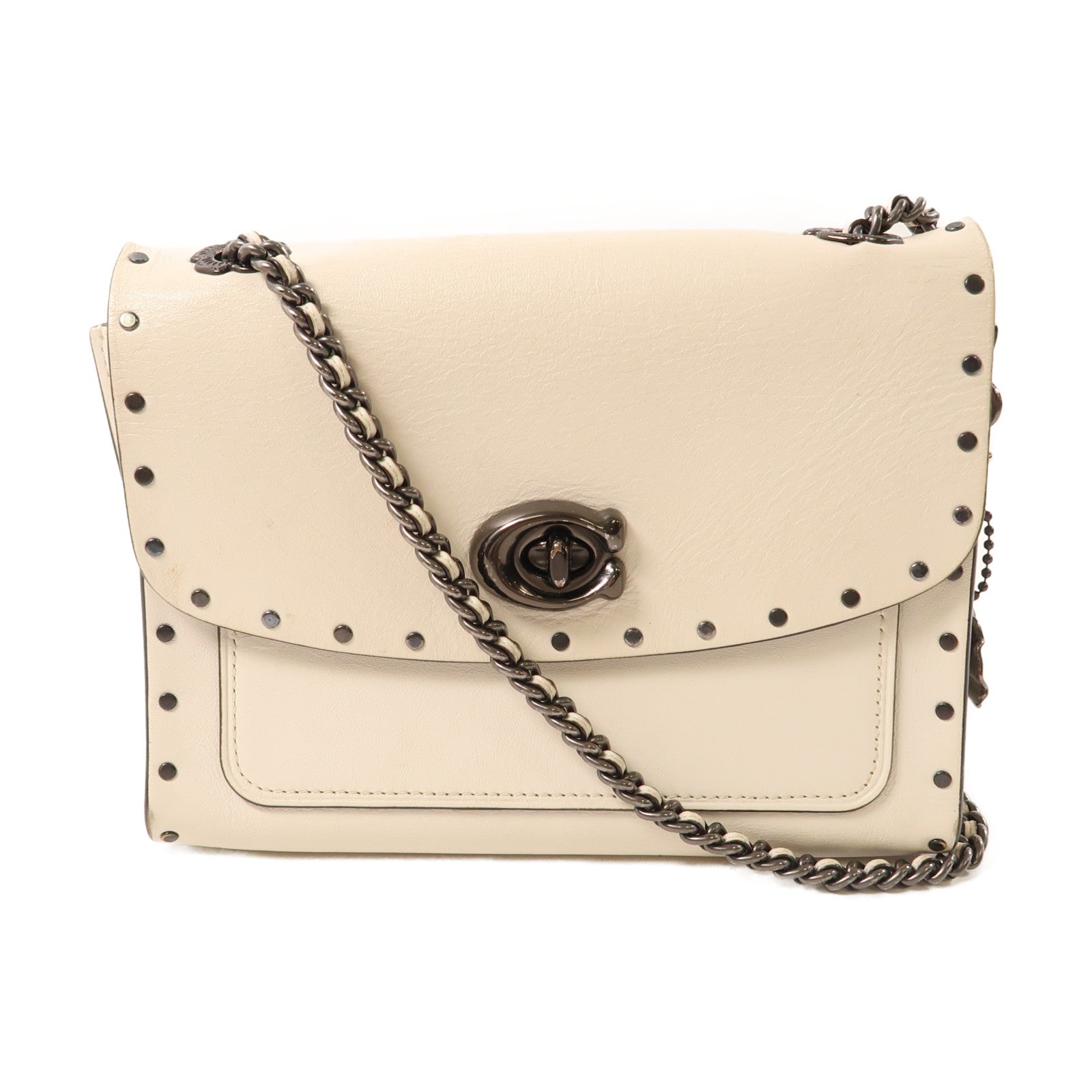 COACH 牛皮皮革Shoulder Bag肩背袋白色