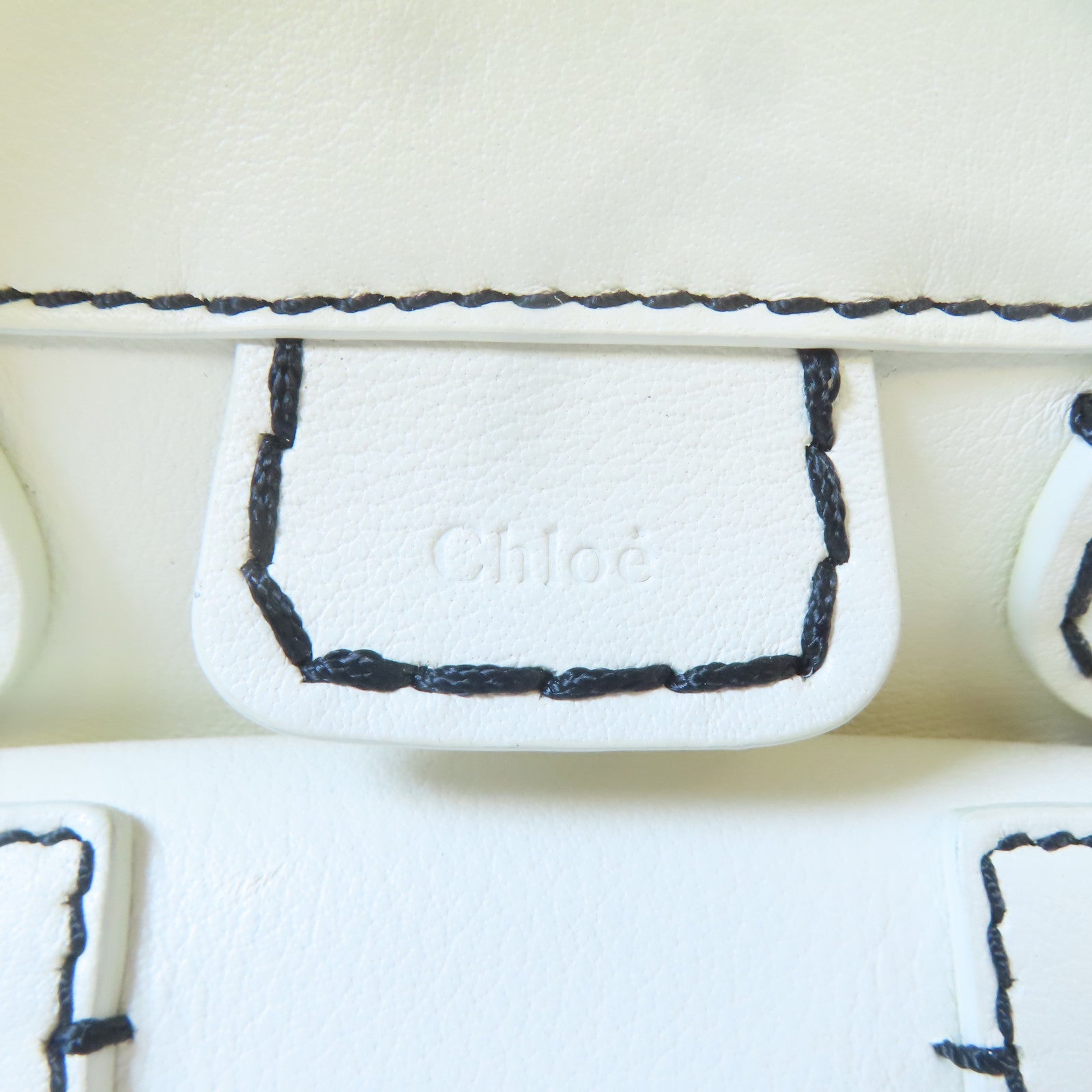 Chloe 牛皮皮革Edith Mini金扣手挽肩背兩用袋白色
