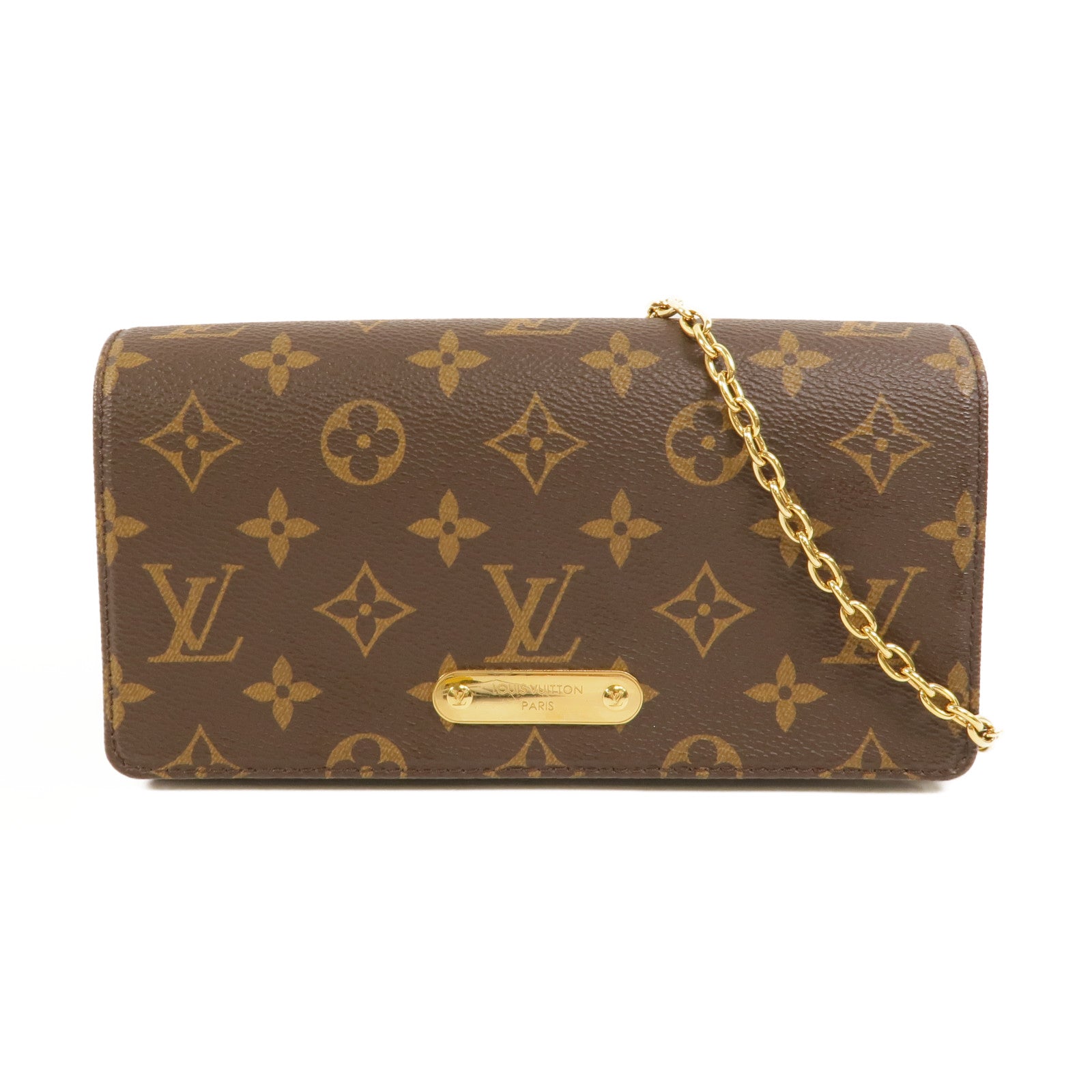 LOUIS VUITTON Monogram Wallet On Chain Lily金扣鏈帶肩背袋