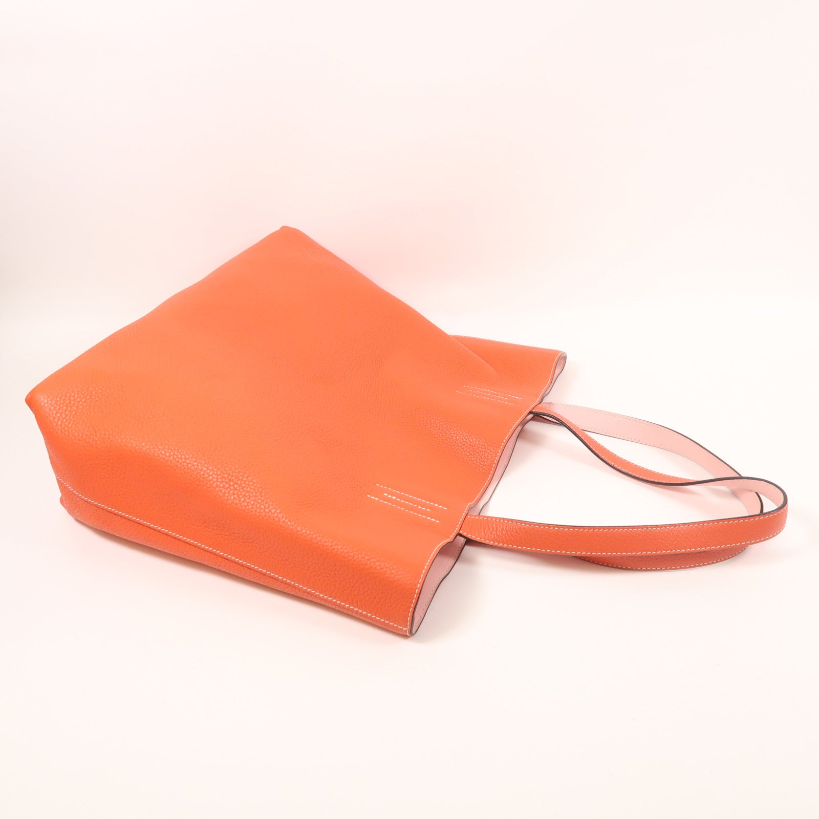 HERMES【激減優惠】 Swift/Clemence皮革Double Sens手挽袋2R Rouge Pivoine/3Q Rose Sakura