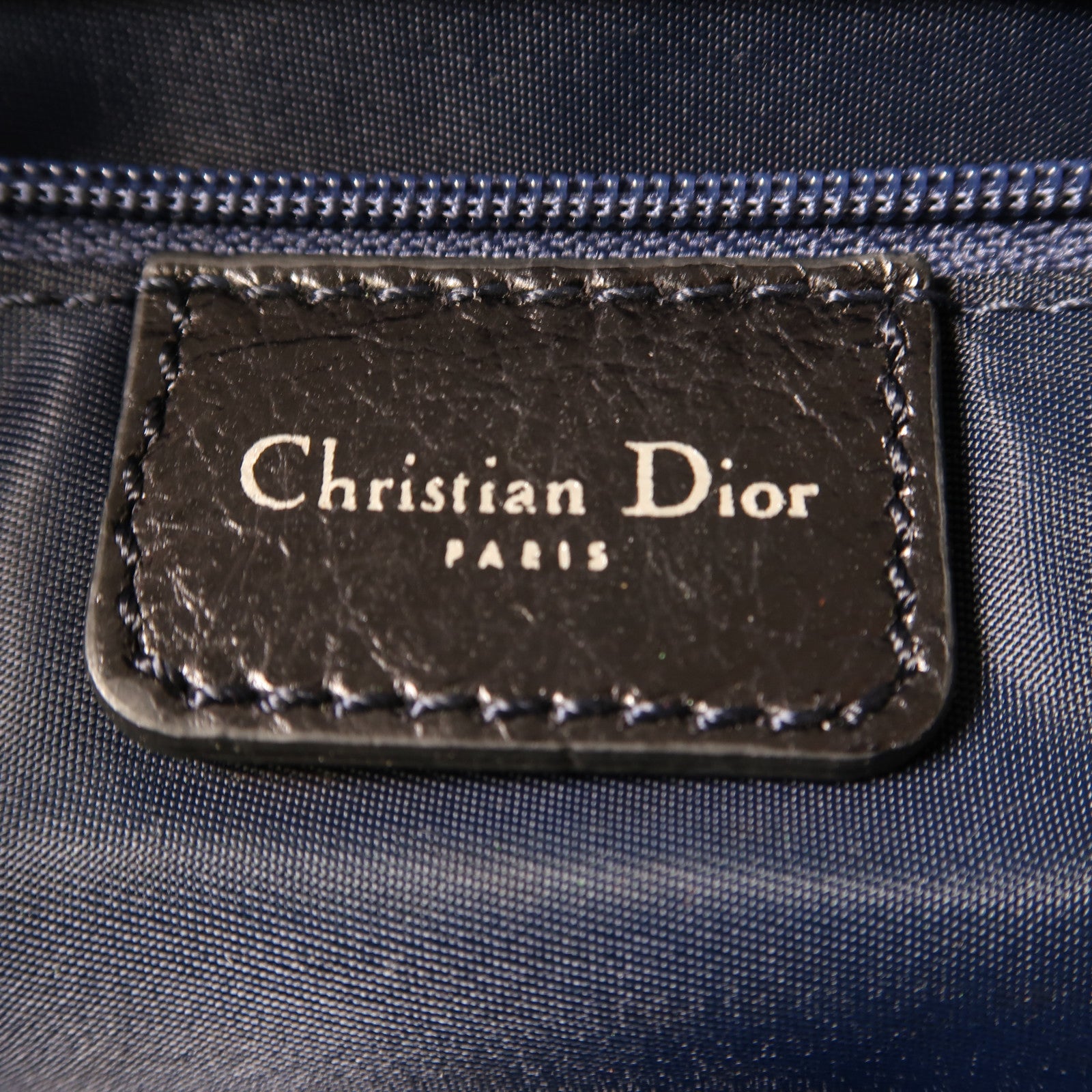 Dior 帆布/皮革Handbag銀扣手挽袋藍色
