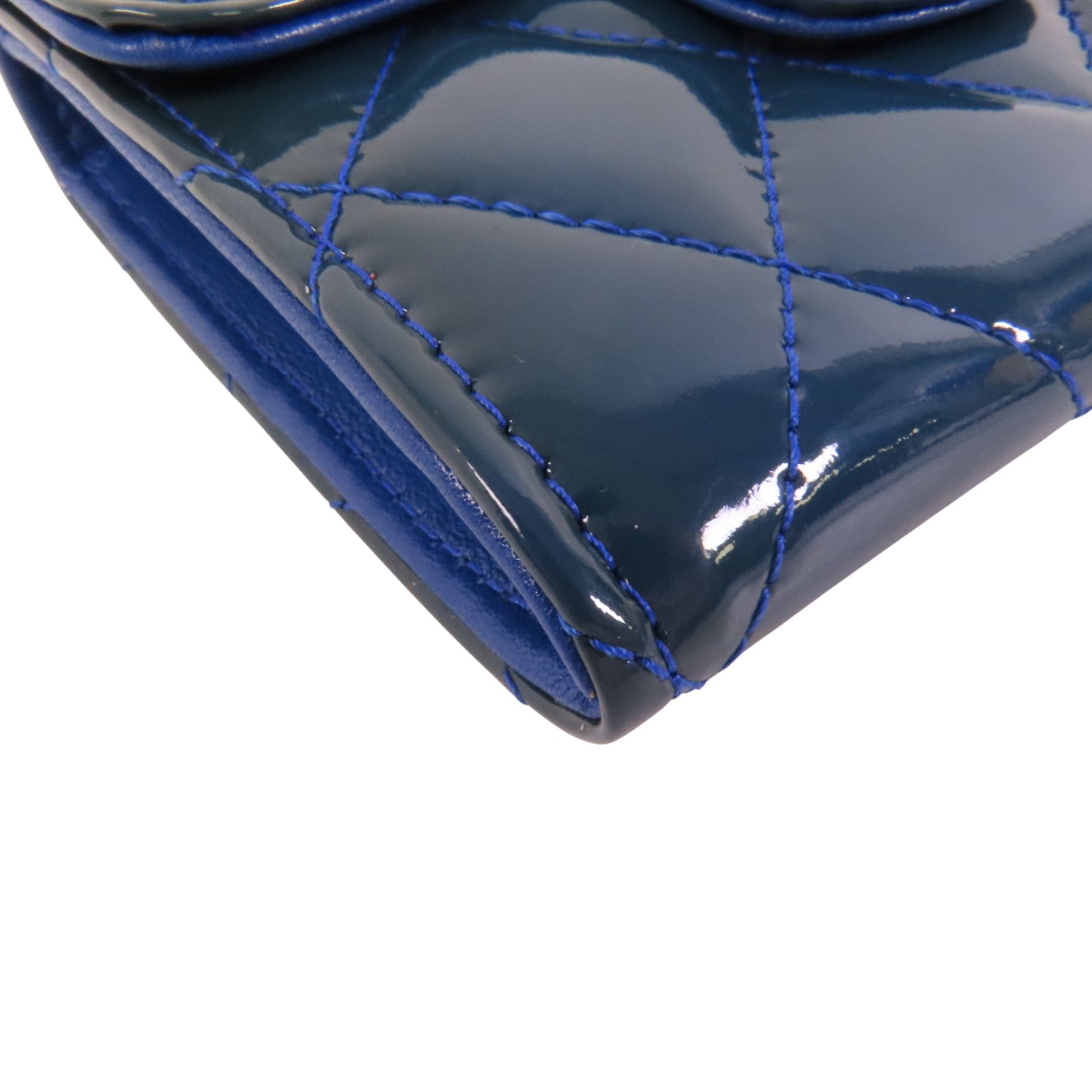 CHANEL 漆皮皮革Coin Case銀扣零錢包